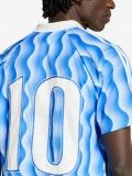 Adidas Summer Jersey Blue and White Polo Shirt