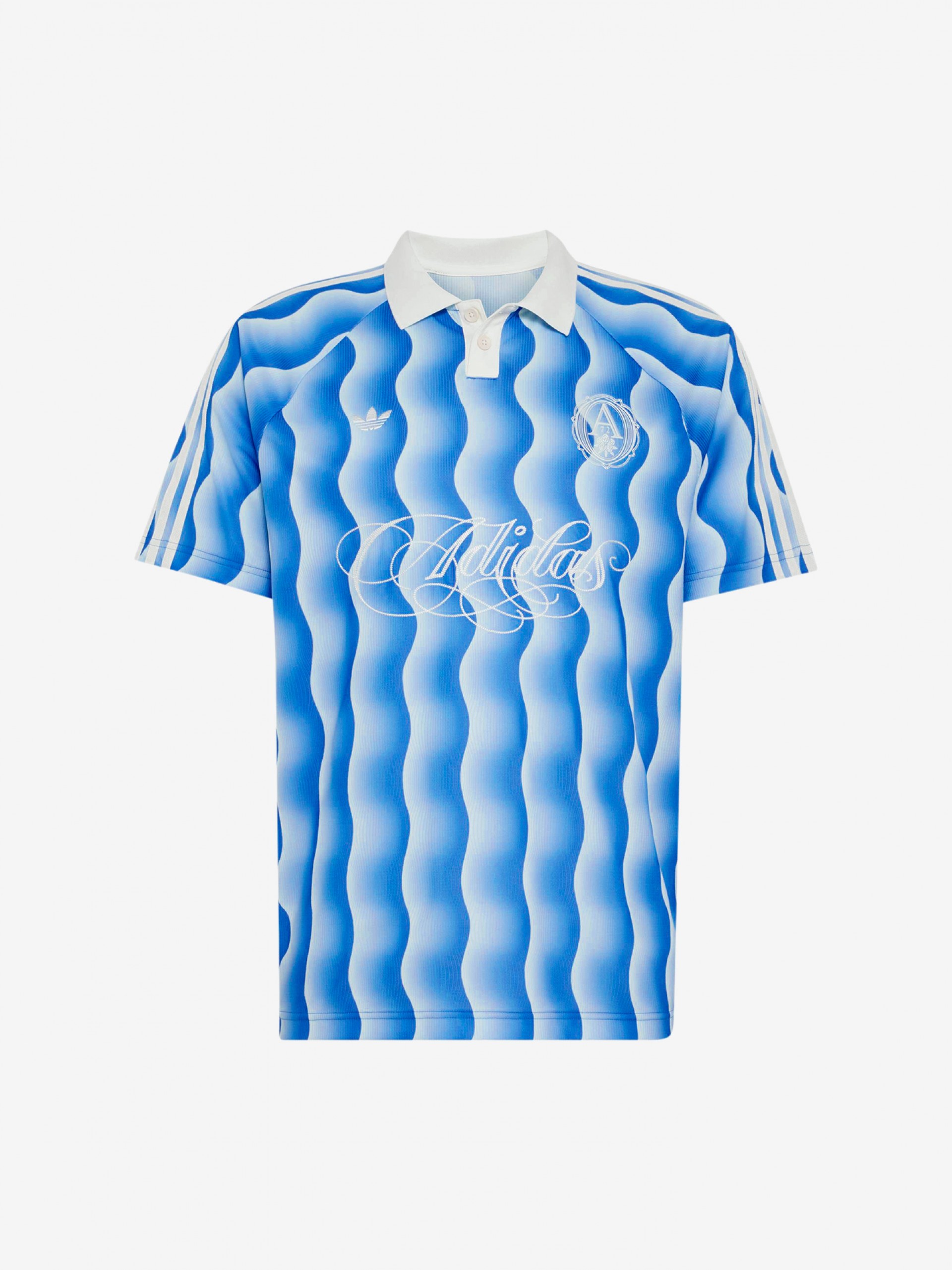 Adidas Summer Jersey Blue and White Polo Shirt