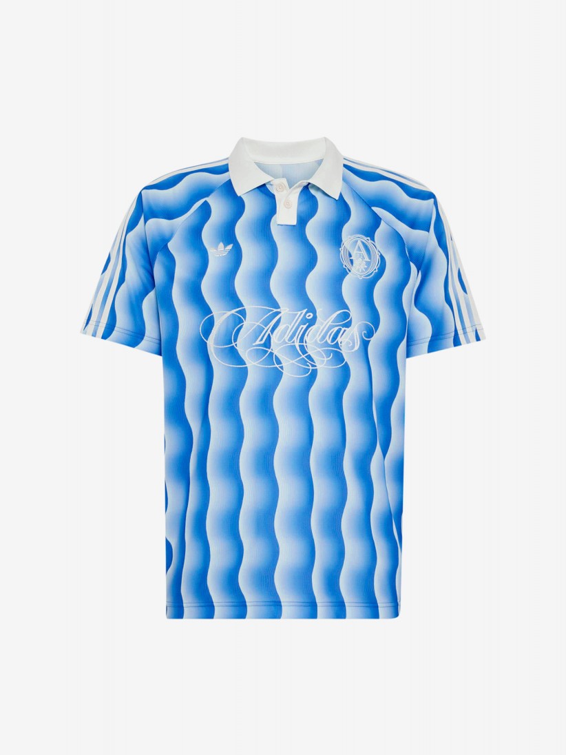 Adidas Summer Jersey Blue and White Polo Shirt