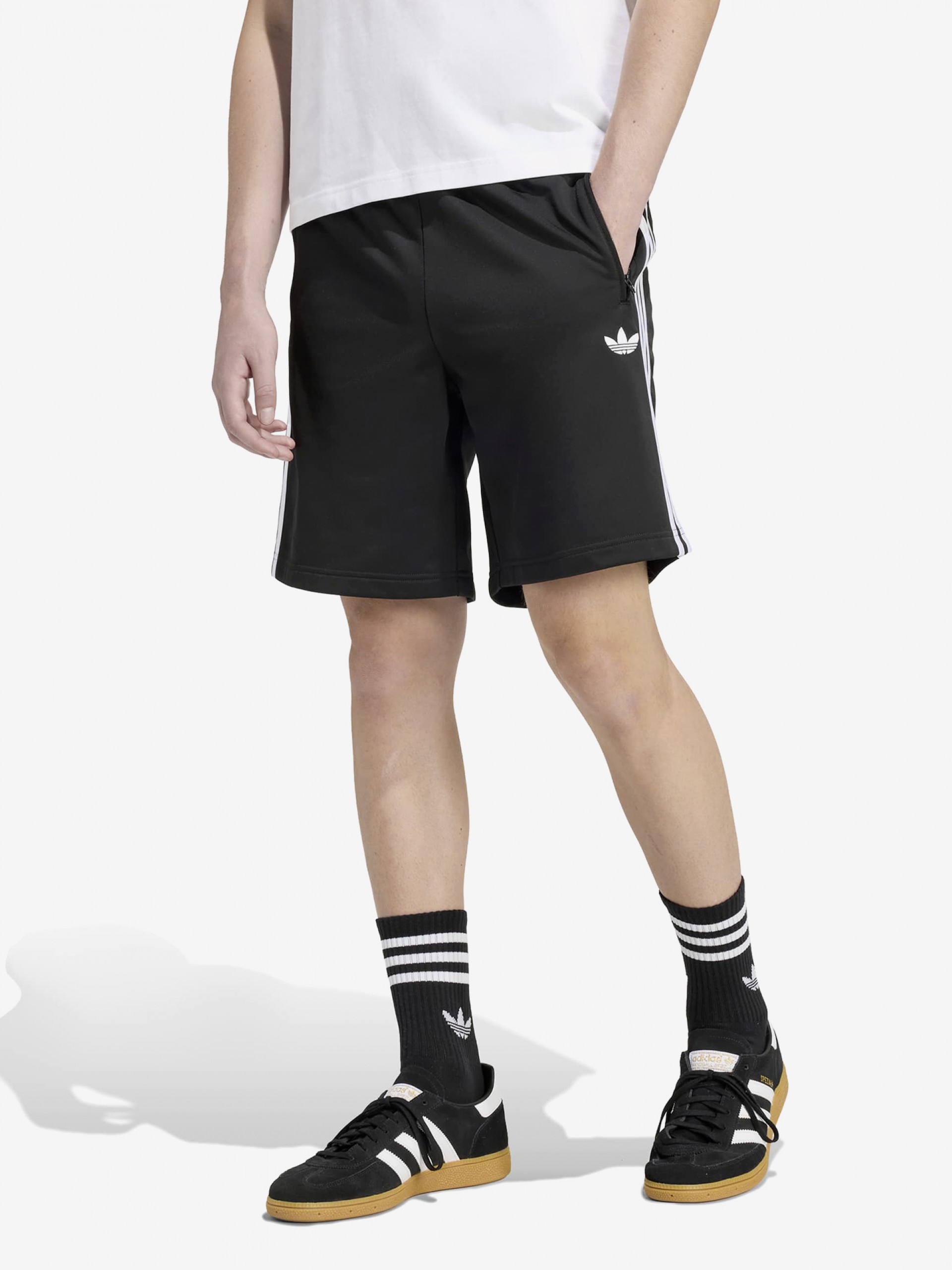 Pantalones Cortos Adidas Firebird Negros y Blancos