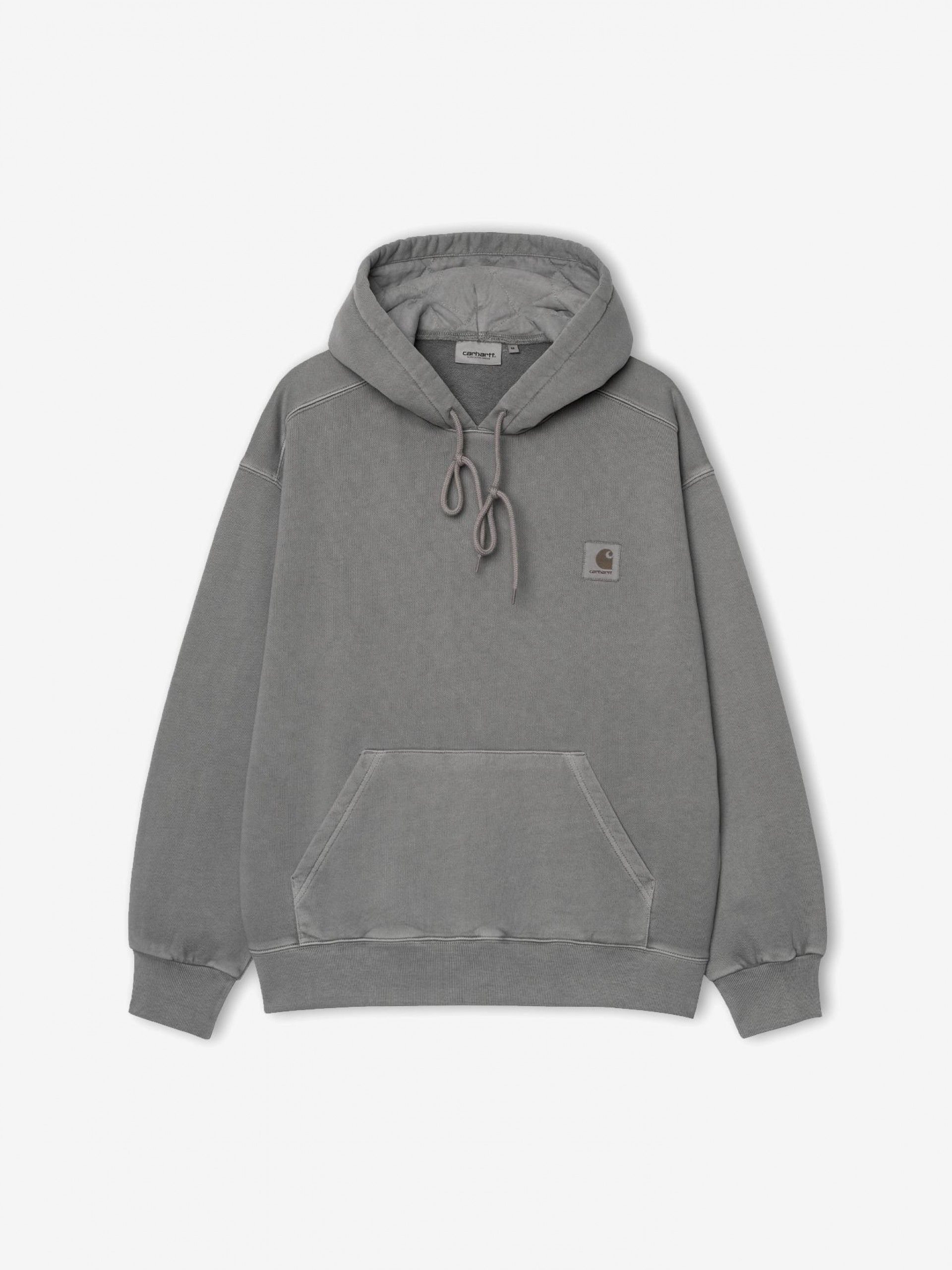 Sudadera con Capucha Carhartt WIP Nelson Gris (Garment Dyed)