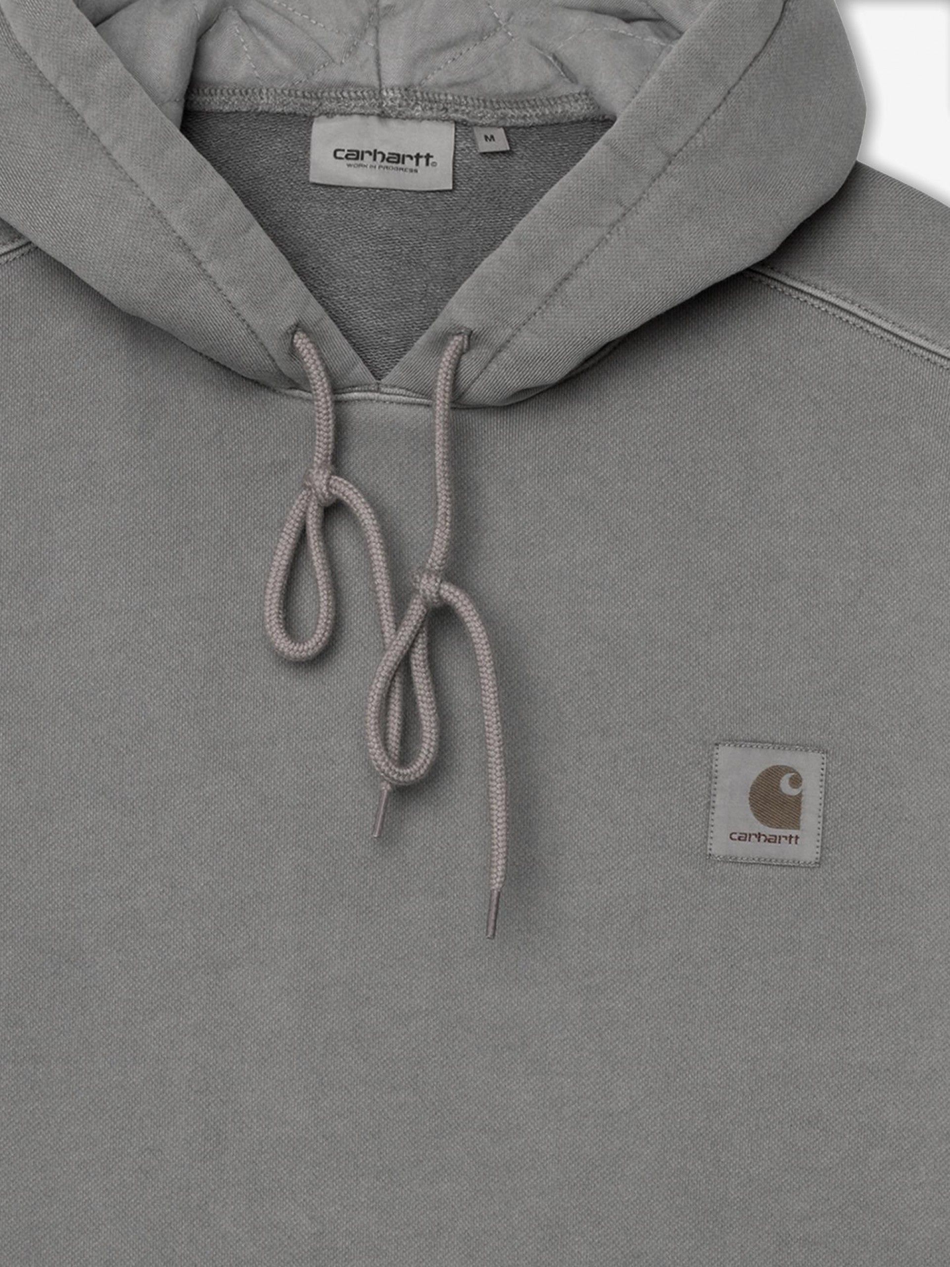 Sudadera con Capucha Carhartt WIP Nelson Gris (Garment Dyed)