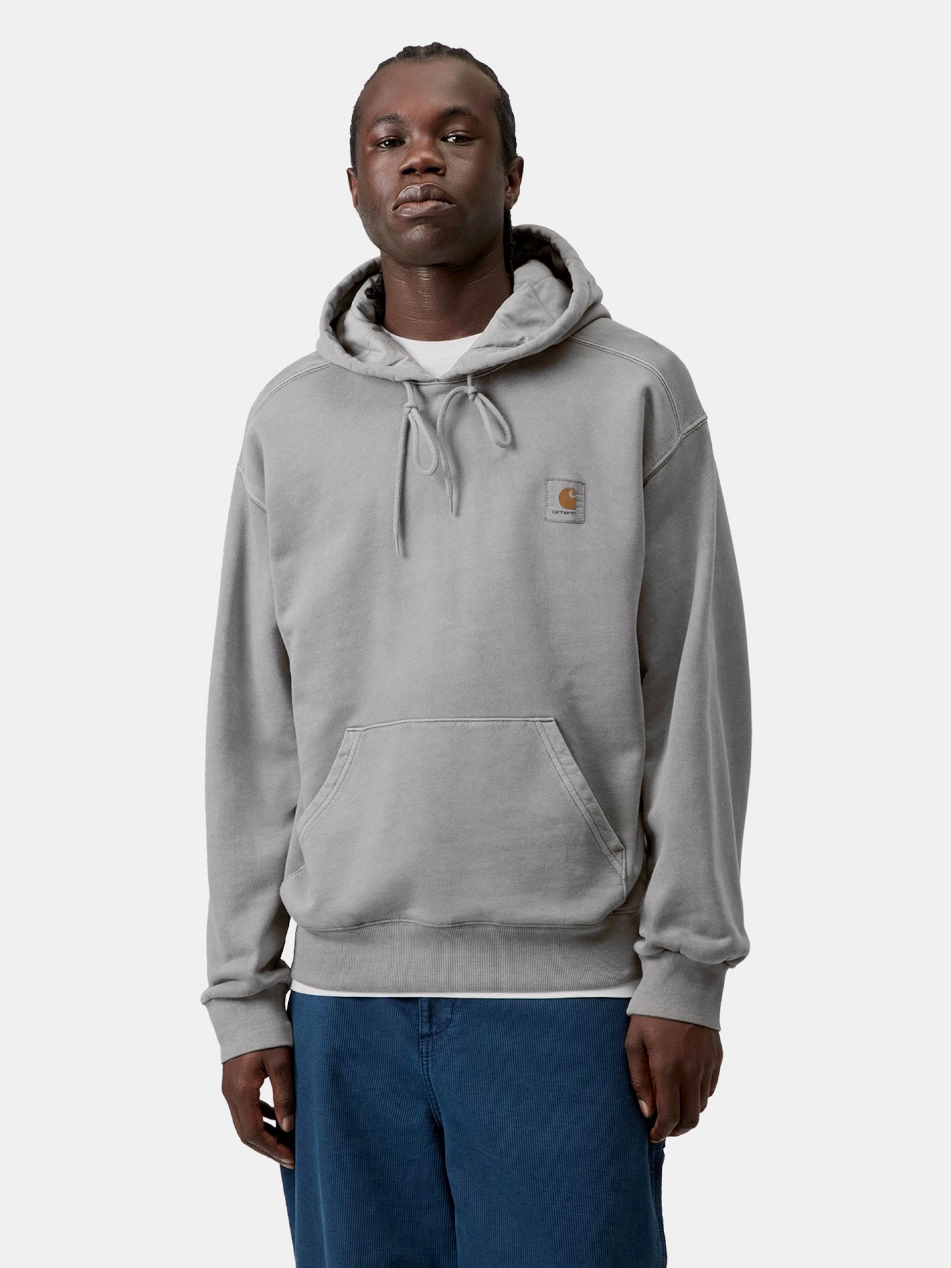 Sudadera con Capucha Carhartt WIP Nelson Gris (Garment Dyed)