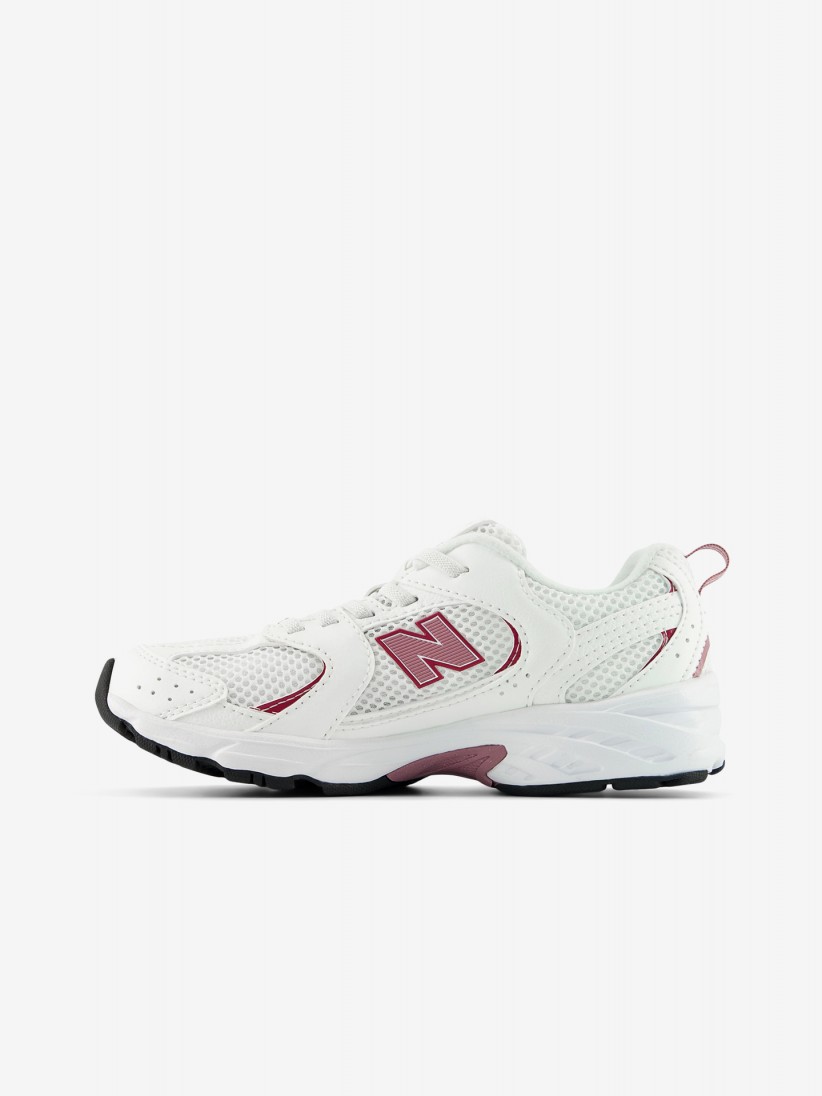 New Balance P530 V1 White and Burgundy Sneakers