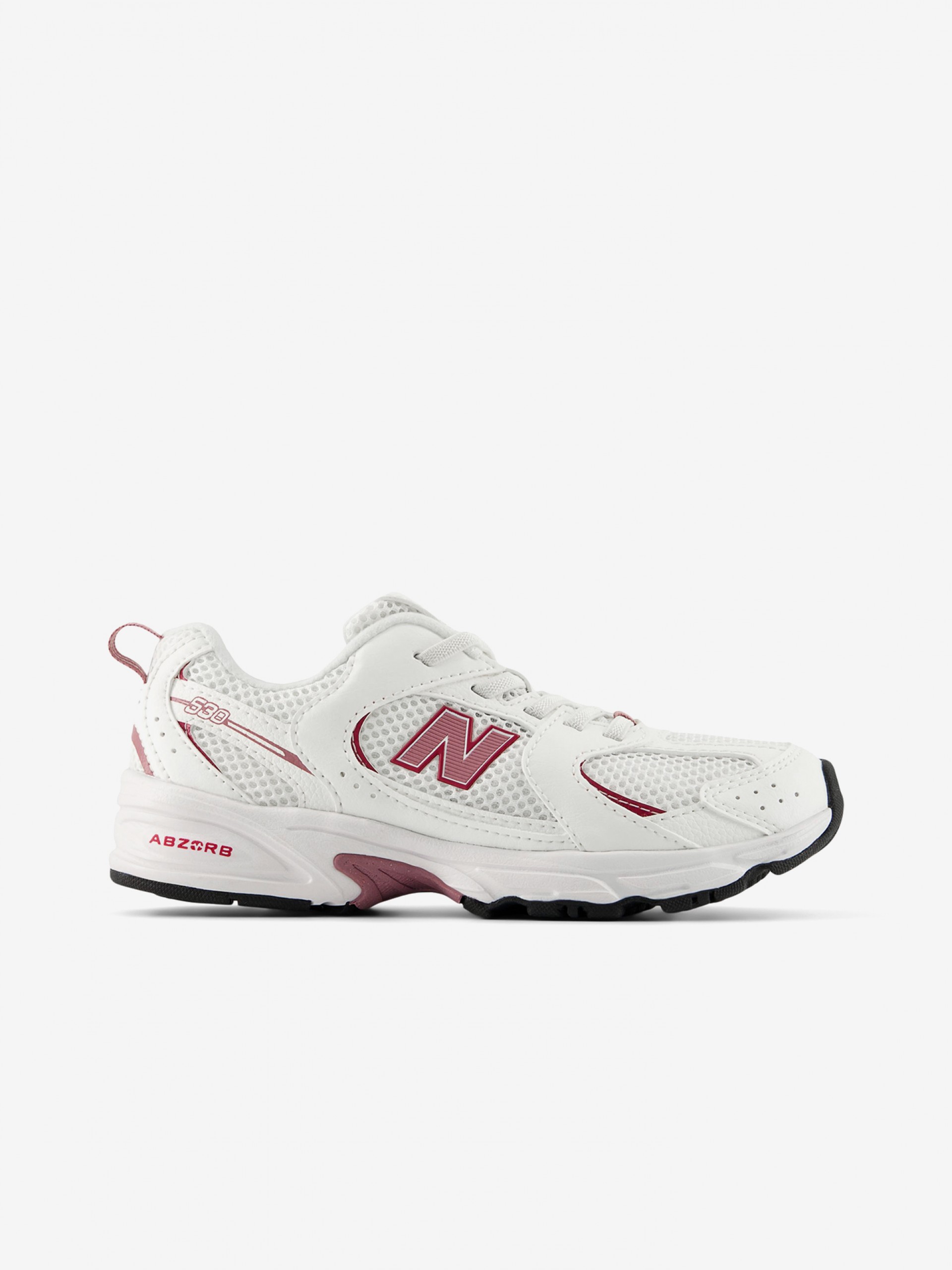 New Balance P530 V1 White and Burgundy Sneakers
