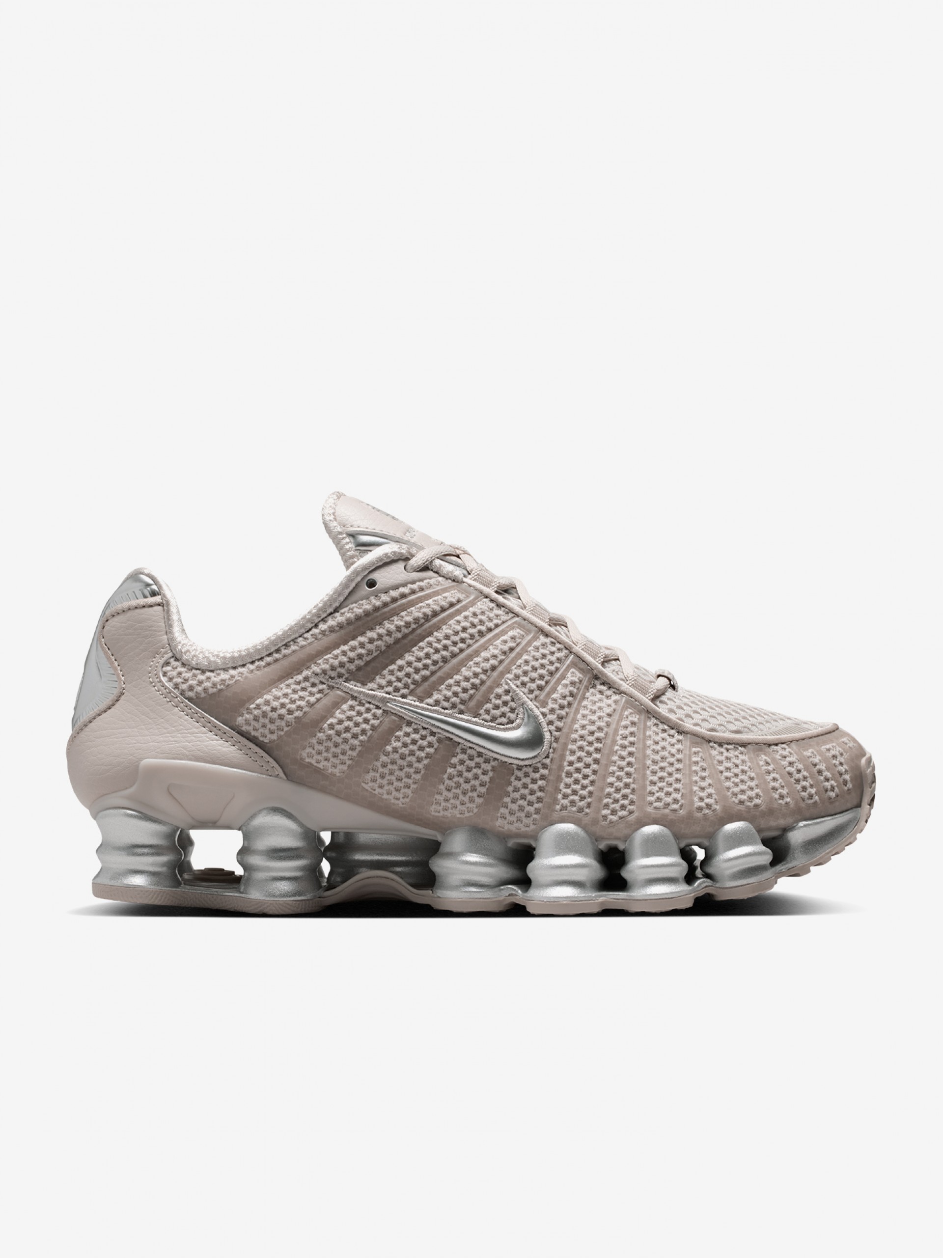 Sapatilhas Nike Shox TL SE Bege e Prateadas Para Mulher