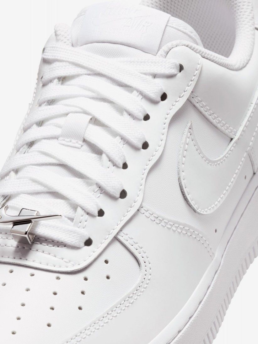 Nike Air Force 1 07 Low White Glossy Sneakers For Women