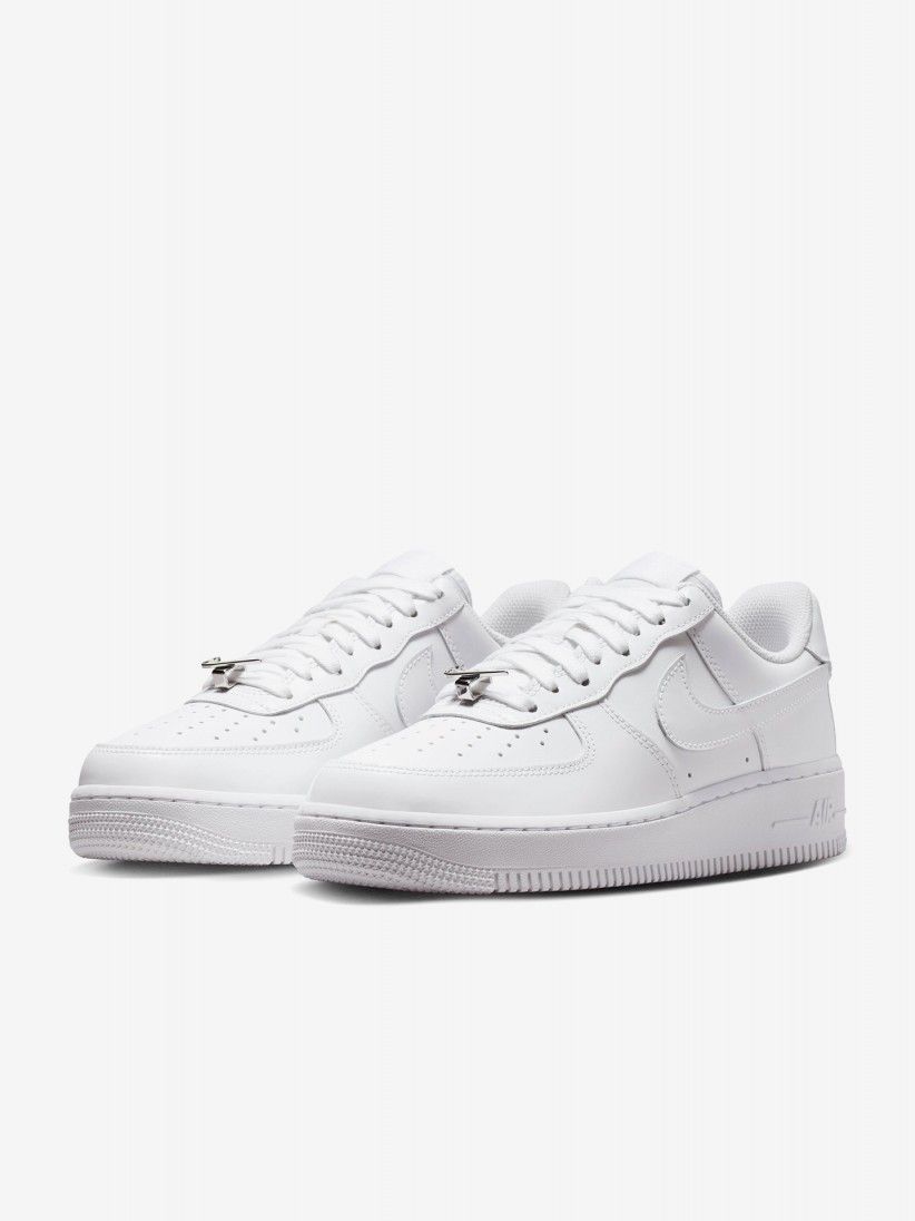 Nike Air Force 1 07 Low White Glossy Sneakers For Women