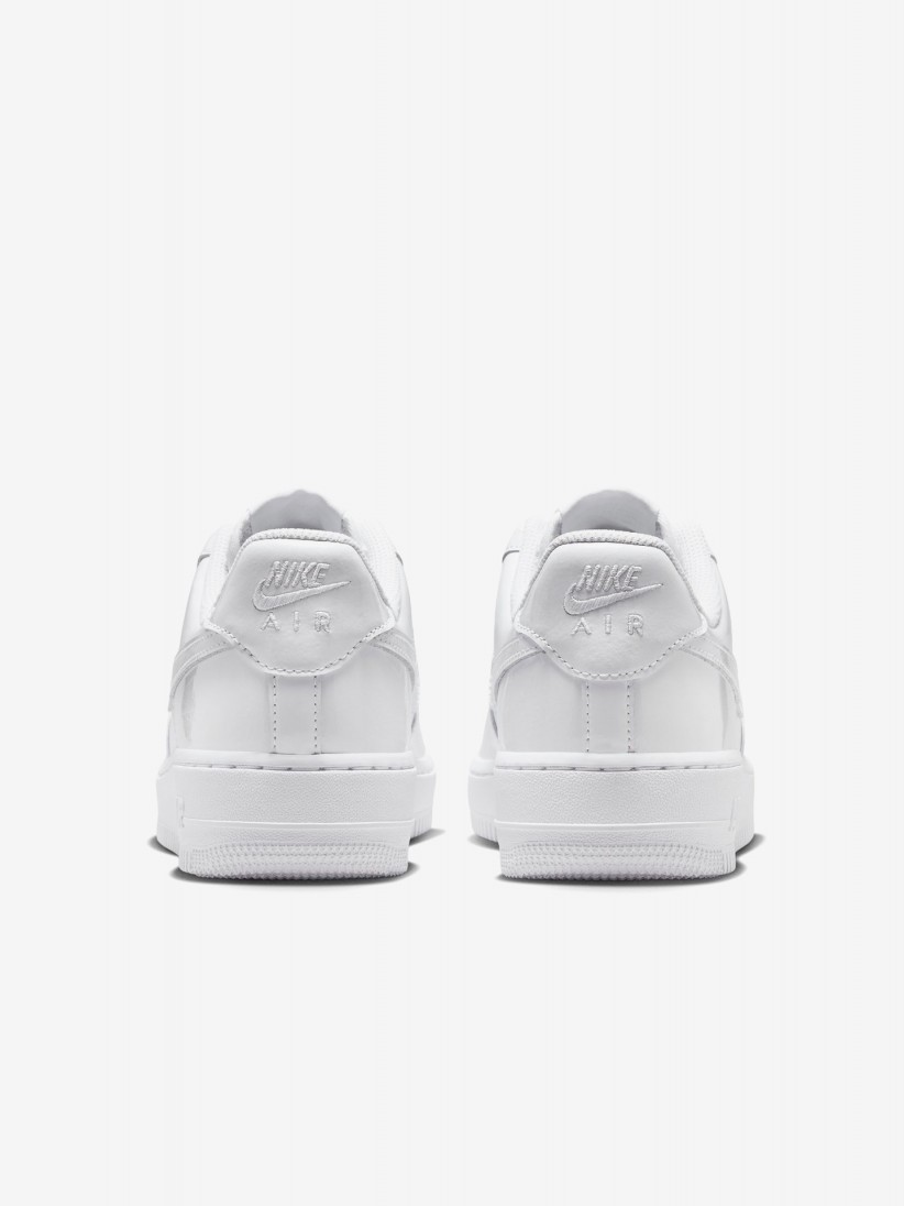 Nike Air Force 1 07 Low White Glossy Sneakers For Women
