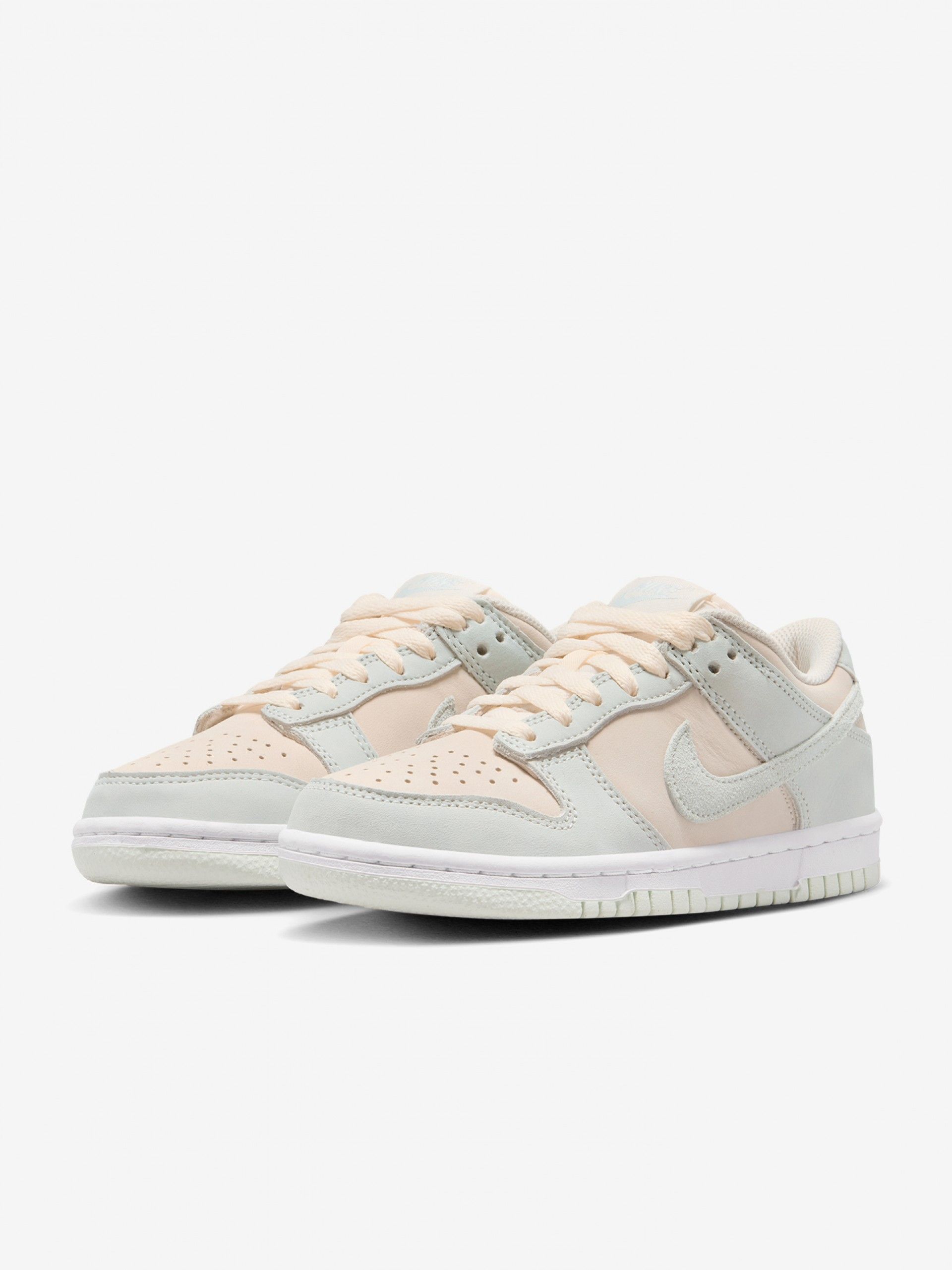 Sapatilhas Nike Dunk Low Bege, Azuis e Verdes Nobuck Júnior