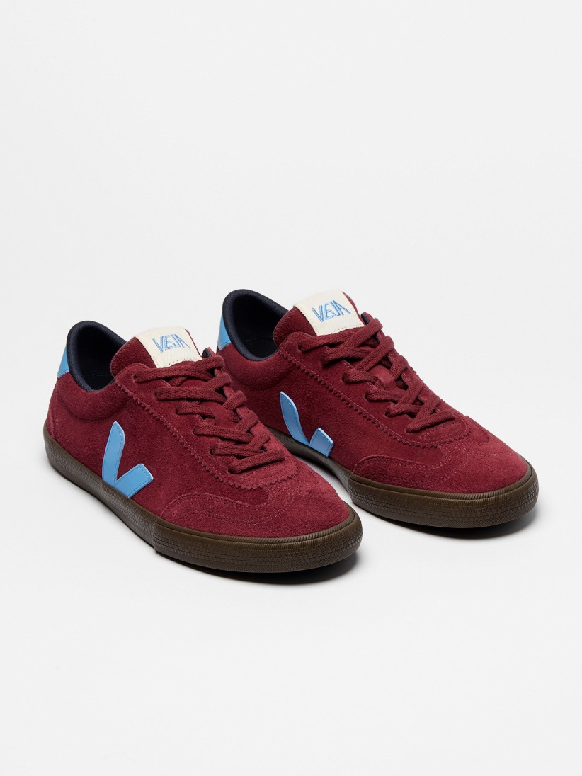 VEJA Volley Burgundy and Blue Suede Sneakers