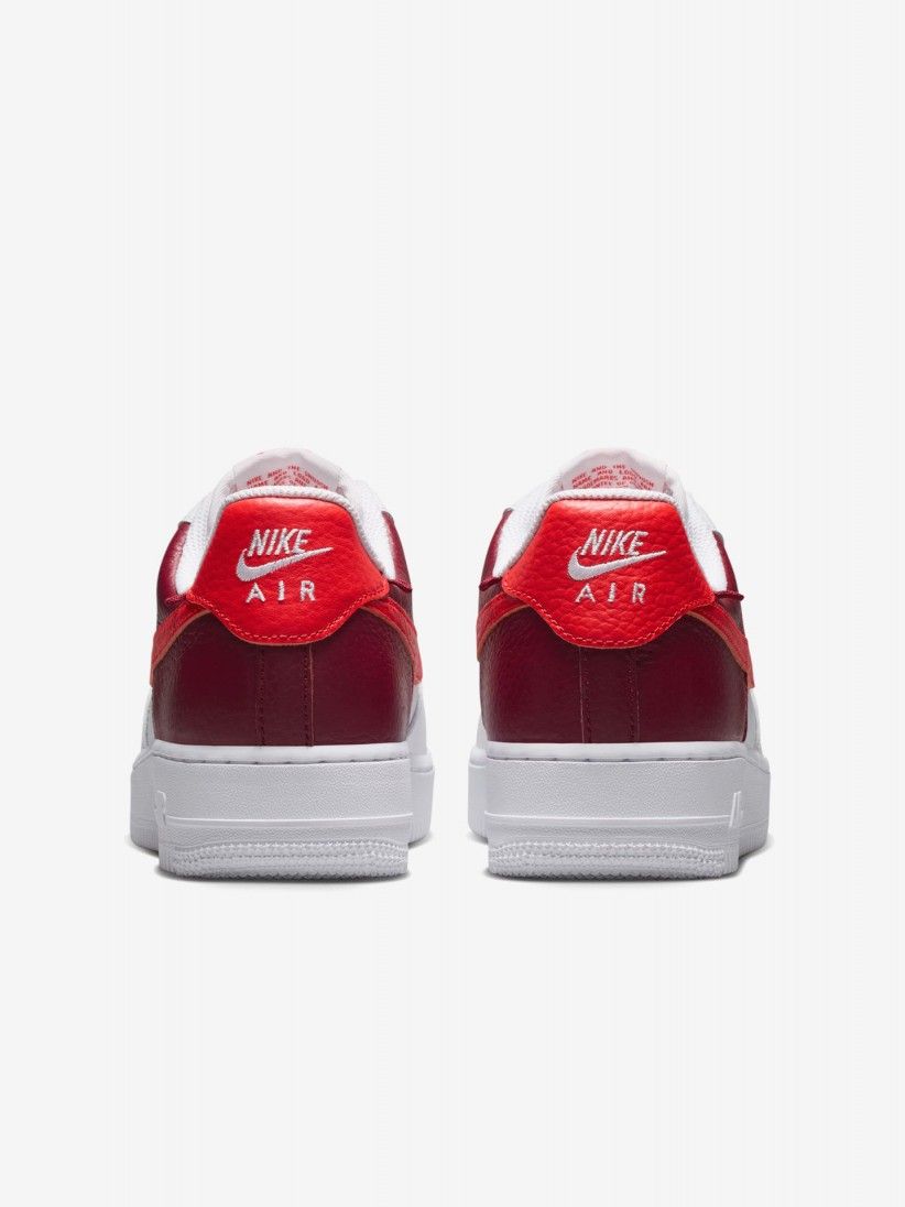 Zapatillas Nike Air Force 1 07 Low Blancas, Burdeos y Rojas Para Mujer