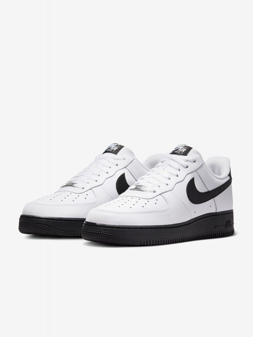 Sapatilhas Nike Air Force 1 07 Brancas e Pretas Para Homem