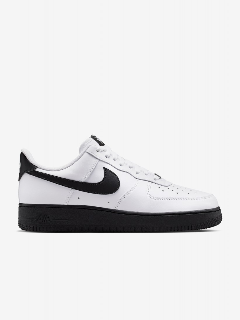 Sapatilhas Nike Air Force 1 07 Brancas e Pretas Para Homem
