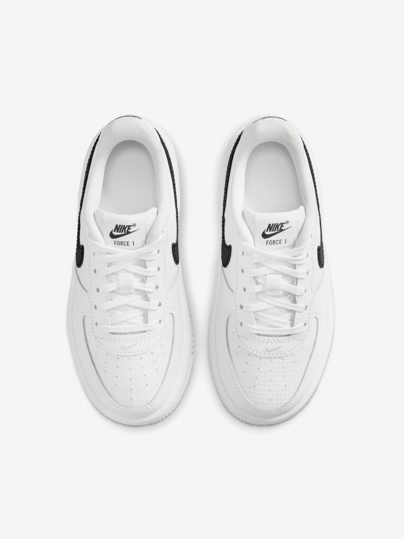 Nike Force 1 Low Lace Tech White and Black Sneakers For Children