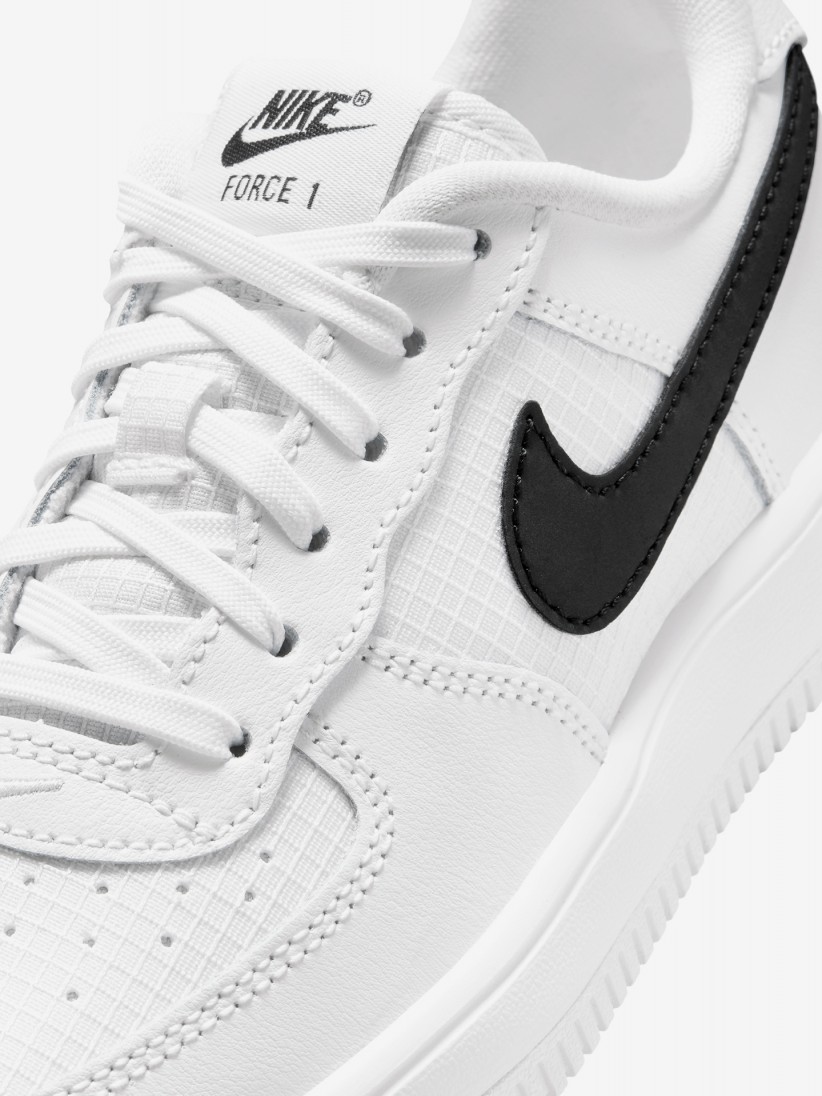 Nike Force 1 Low Lace Tech White and Black Sneakers For Children