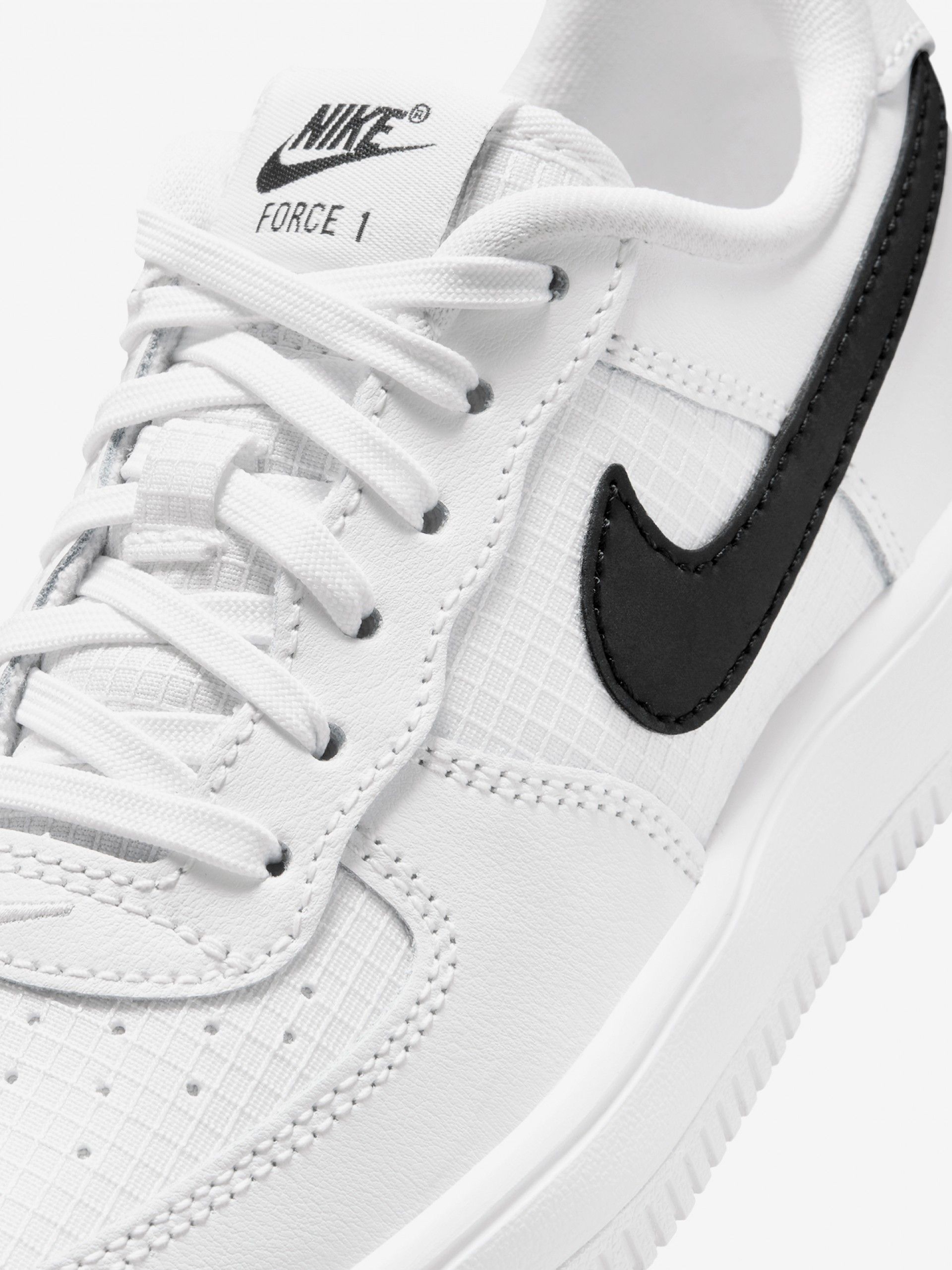 Nike Force 1 Low Lace Tech White and Black Sneakers For Children