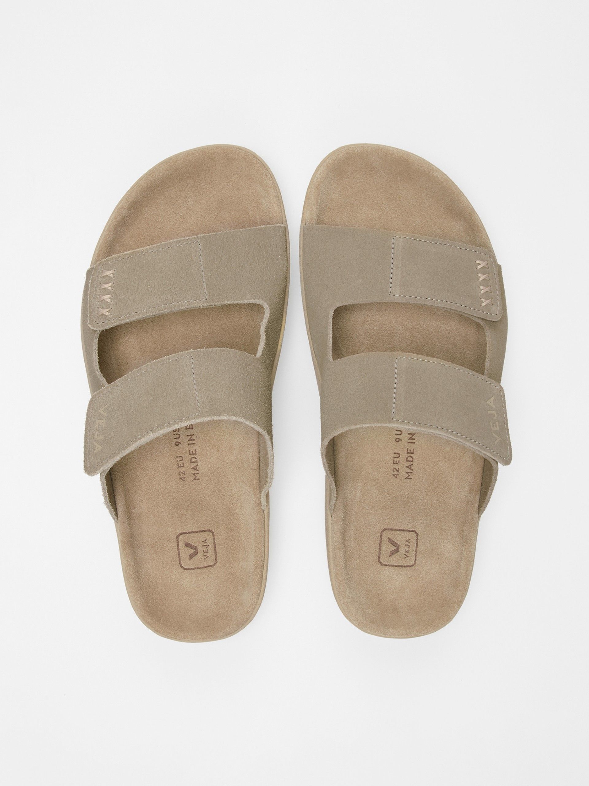 Veja Etna Khaki Suede Slides