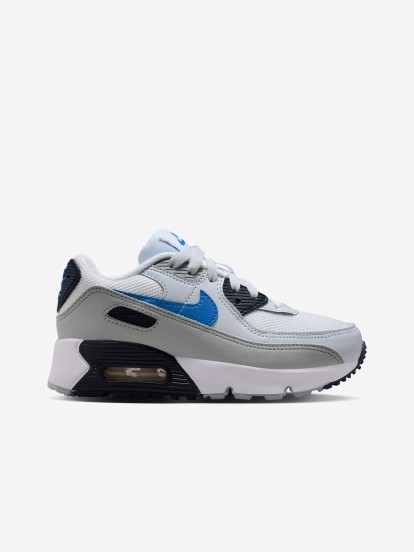Nike Air Max 90 Mesh Lace Blue, Grey and White Sneakers For Children