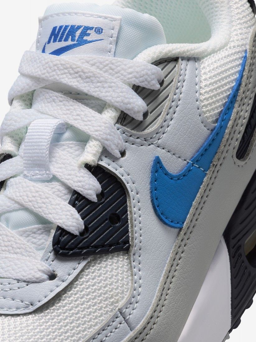 Zapatillas Nike Air Max 90 Mesh Lace Azules, Grises y Blancas Para Ni�o