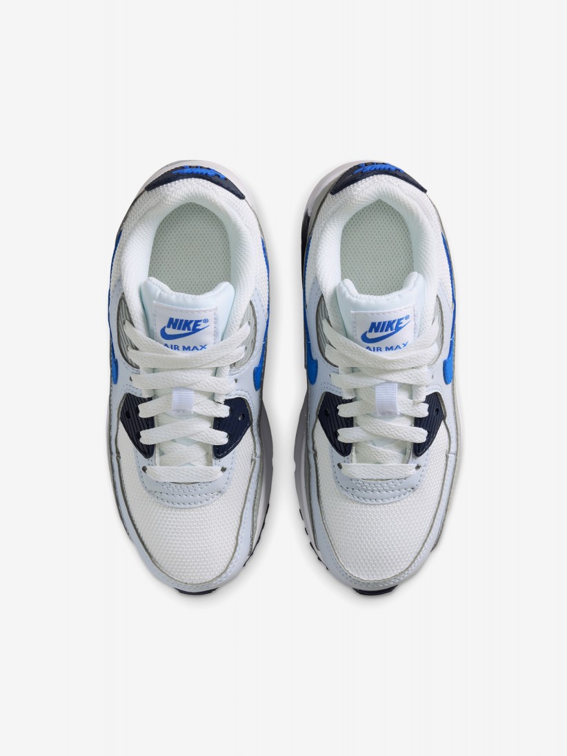 Zapatillas Nike Air Max 90 Mesh Lace Azules, Grises y Blancas Para Ni�o