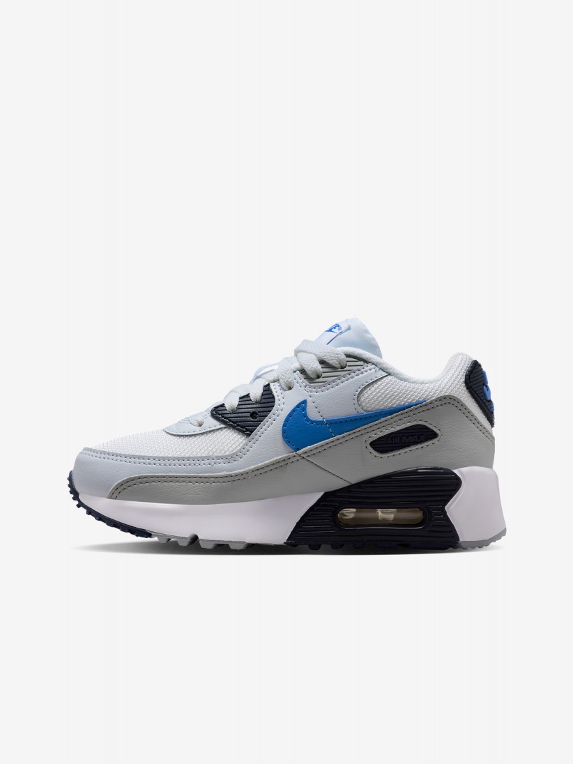Zapatillas Nike Air Max 90 Mesh Lace Azules, Grises y Blancas Para Ni�o