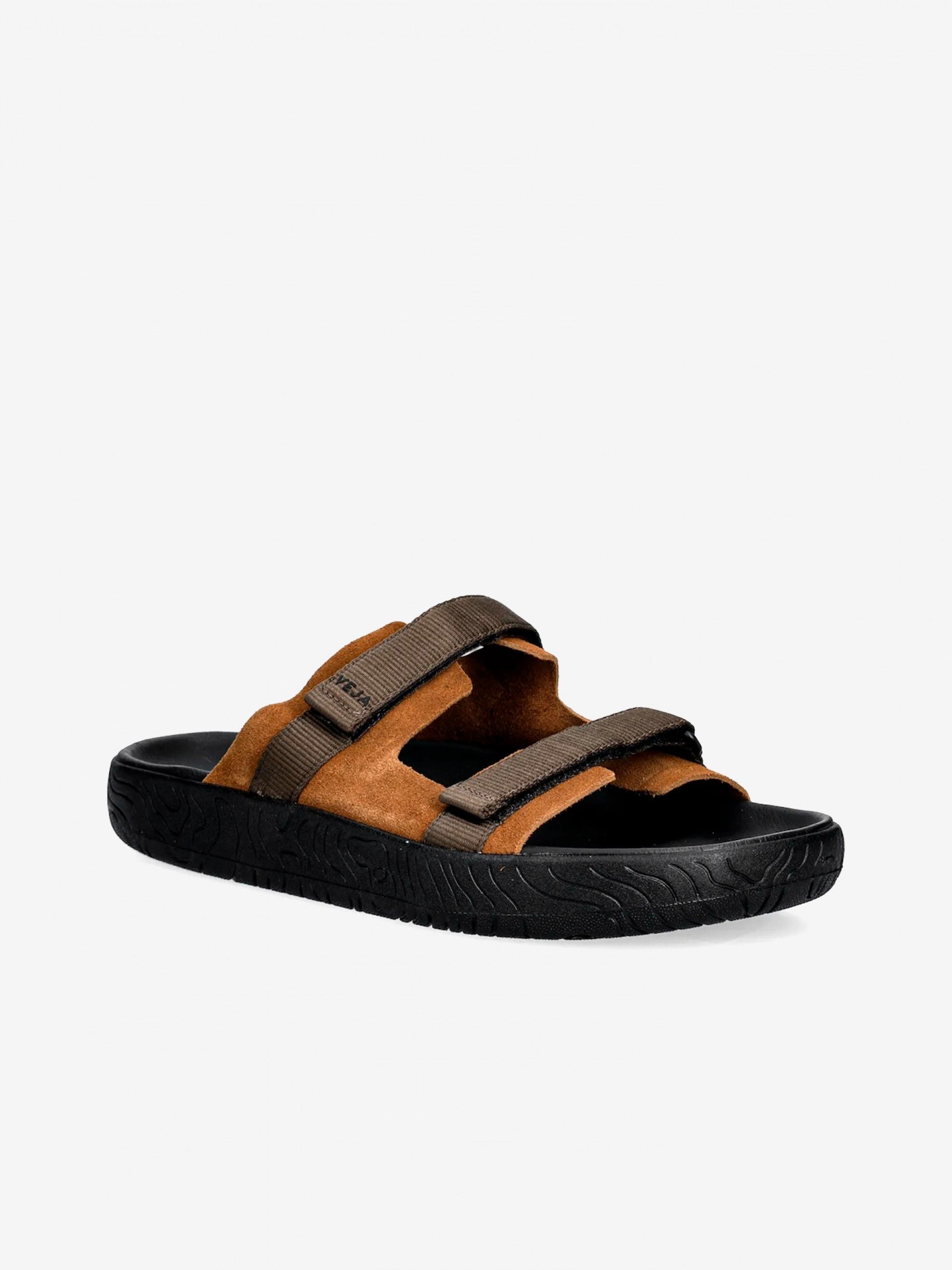Veja Arpoador Camel and Brown Suede Slides