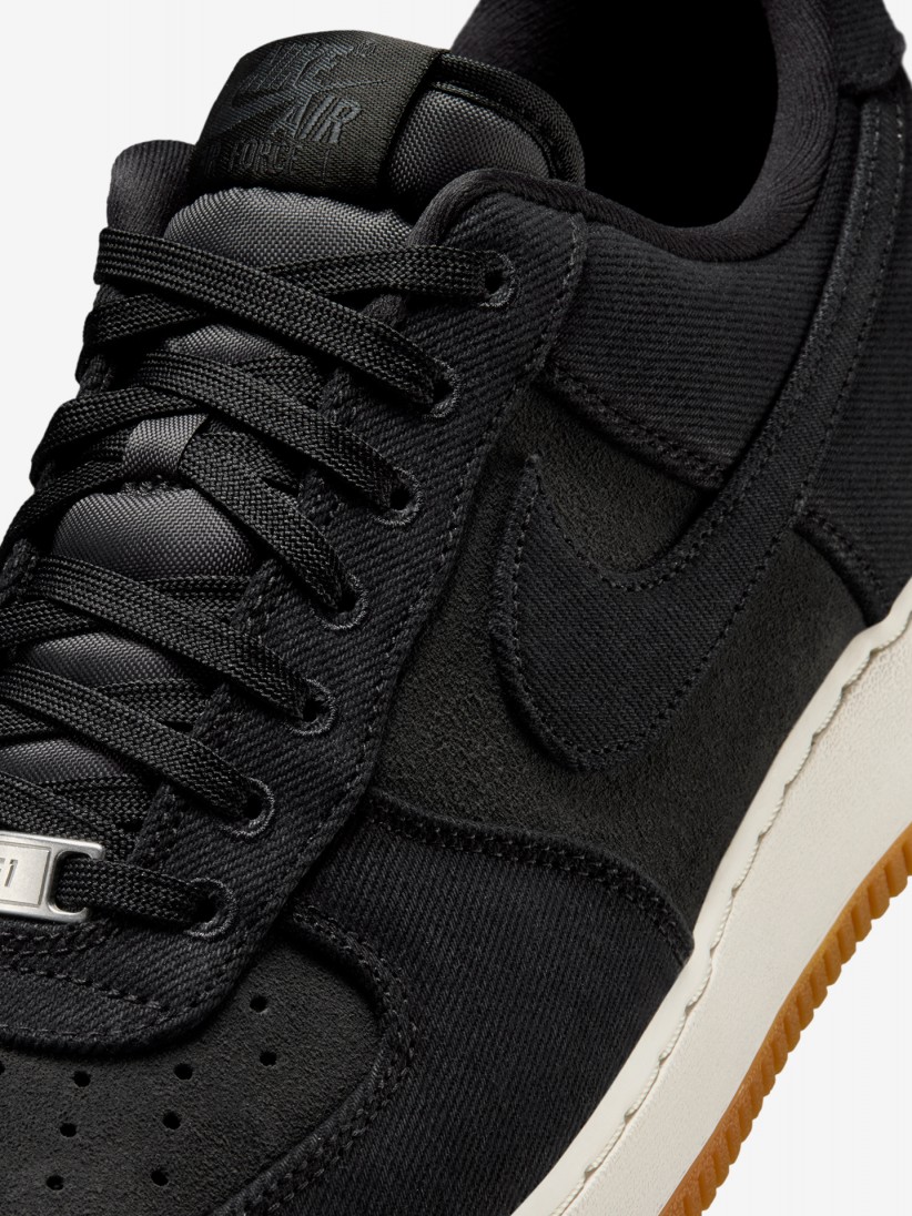 Zapatillas Nike Air Force 1 07 LV8 Negras De Tela Vaquera y Gamuza Para Hombre
