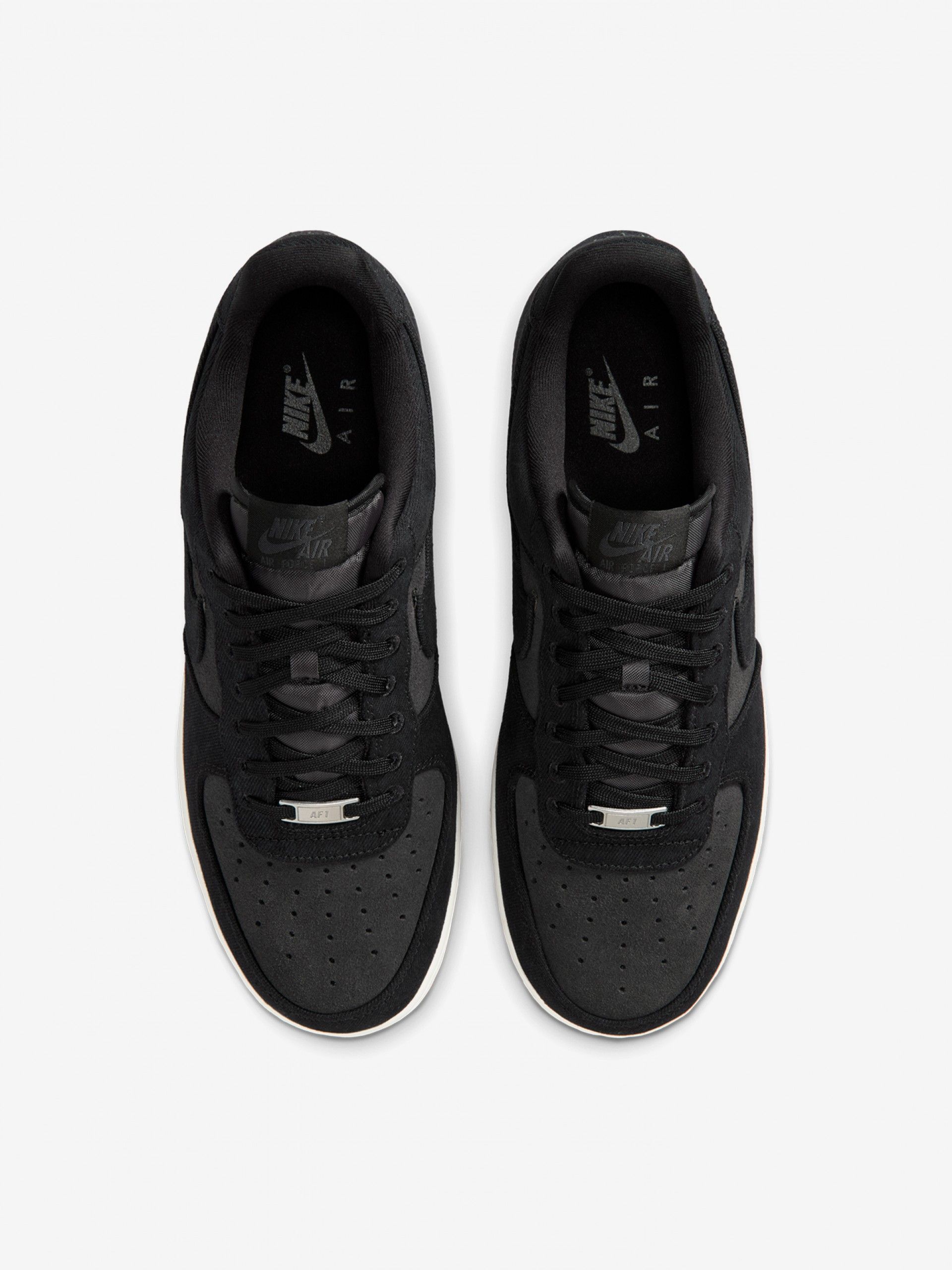 Zapatillas Nike Air Force 1 07 LV8 Negras De Tela Vaquera y Gamuza Para Hombre