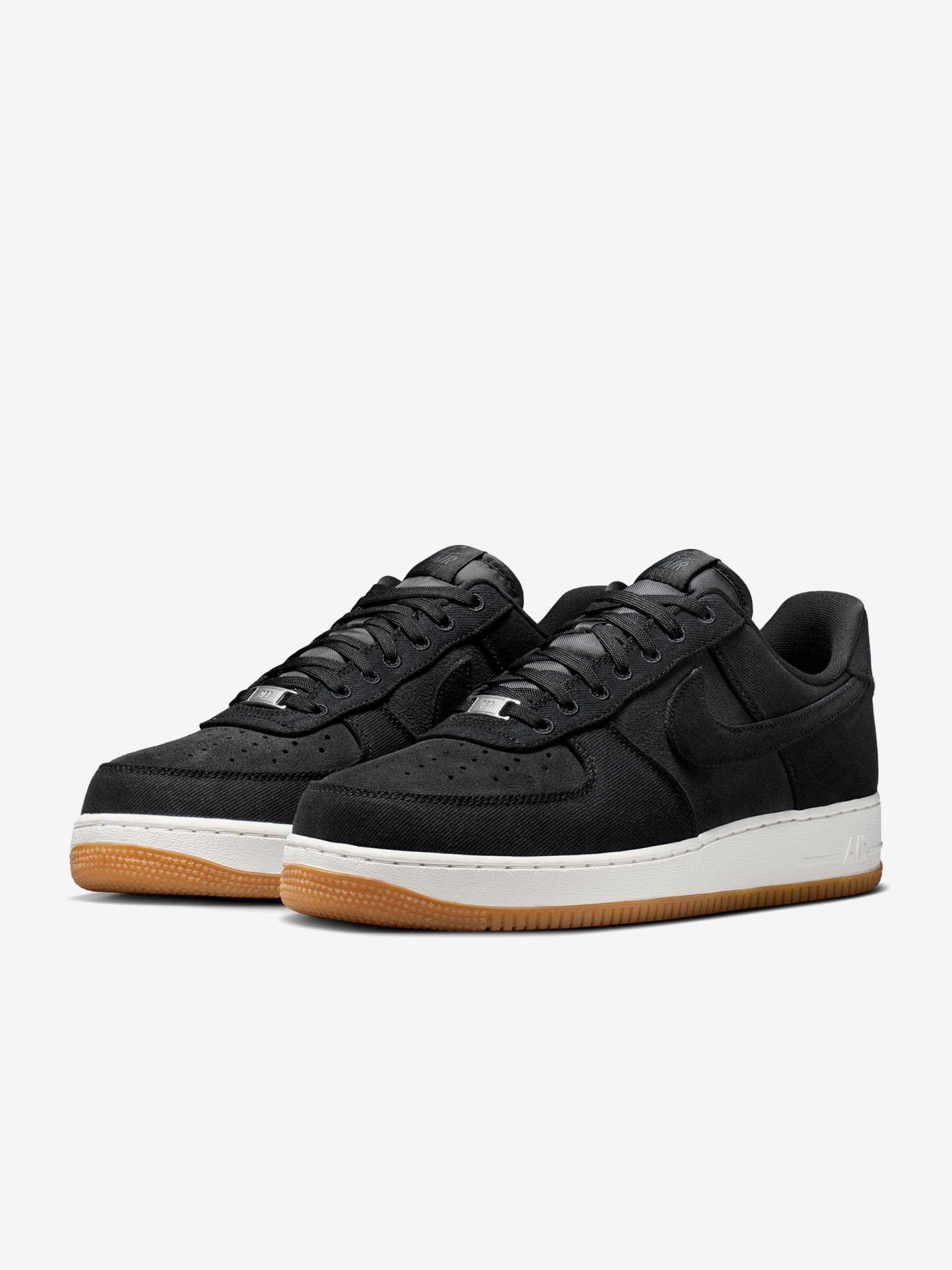 Zapatillas Nike Air Force 1 07 LV8 Negras De Tela Vaquera y Gamuza Para Hombre
