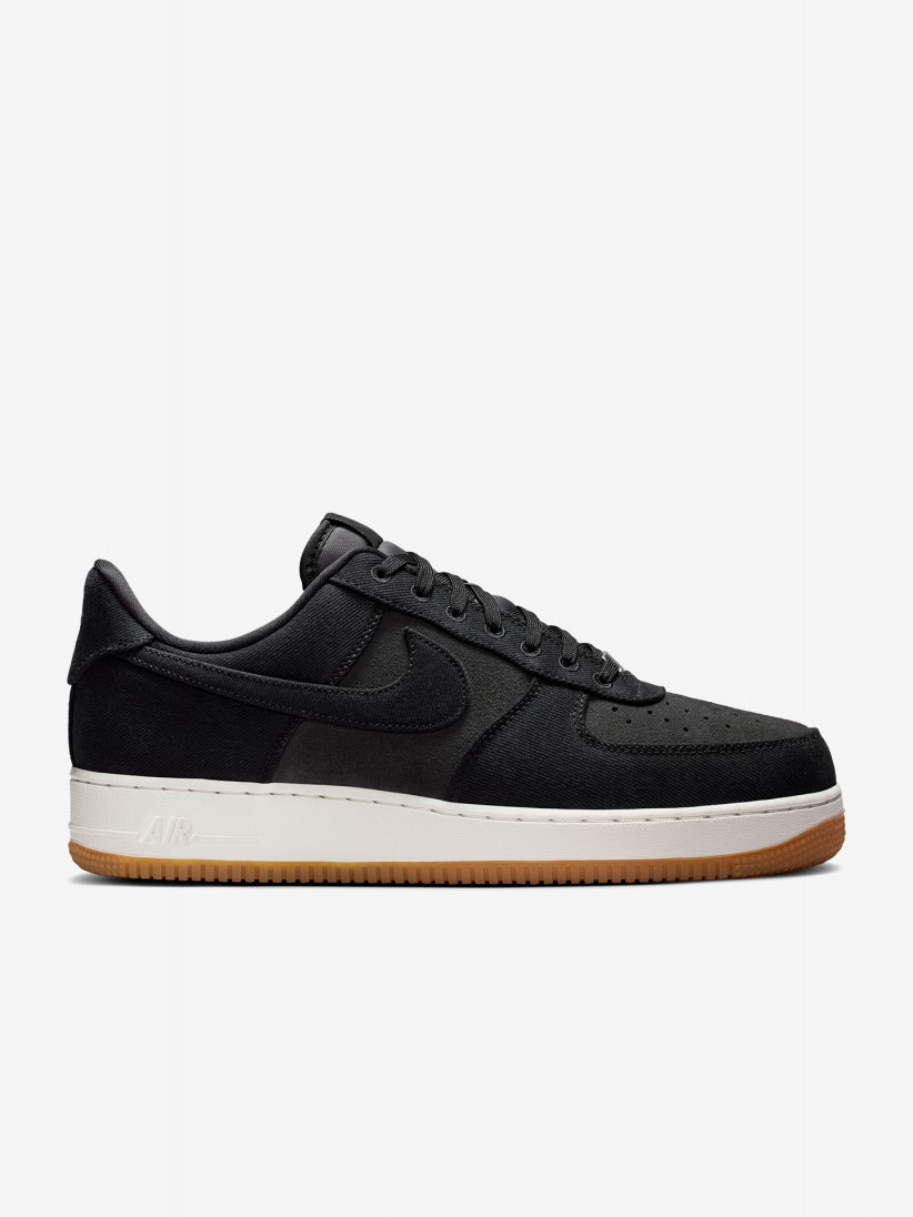 Zapatillas Nike Air Force 1 07 LV8 Negras De Tela Vaquera y Gamuza Para Hombre