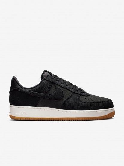 Zapatillas Nike Air Force 1 07 LV8 Negras De Tela Vaquera y Gamuza Para Hombre