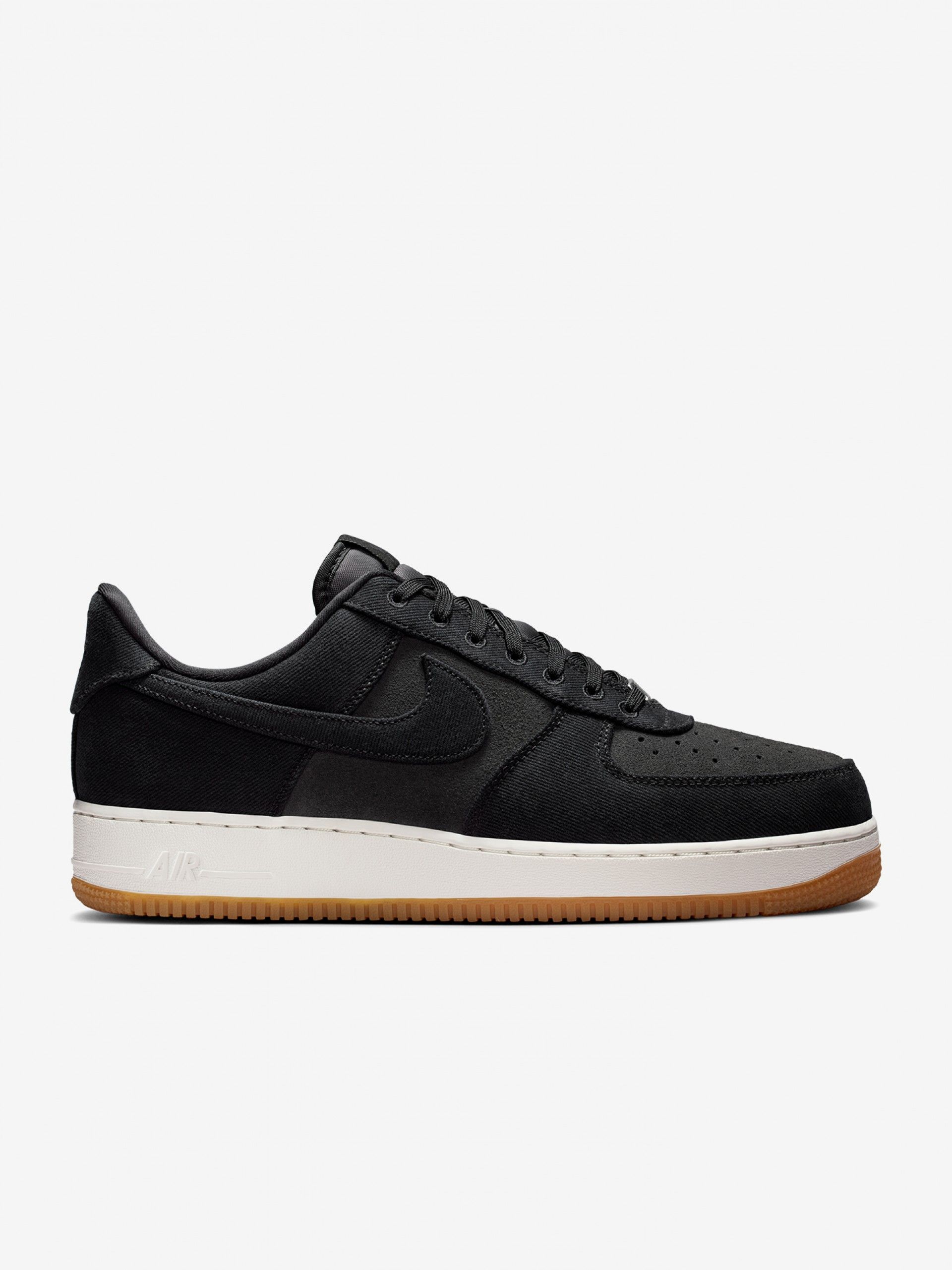 Zapatillas Nike Air Force 1 07 LV8 Negras De Tela Vaquera y Gamuza Para Hombre