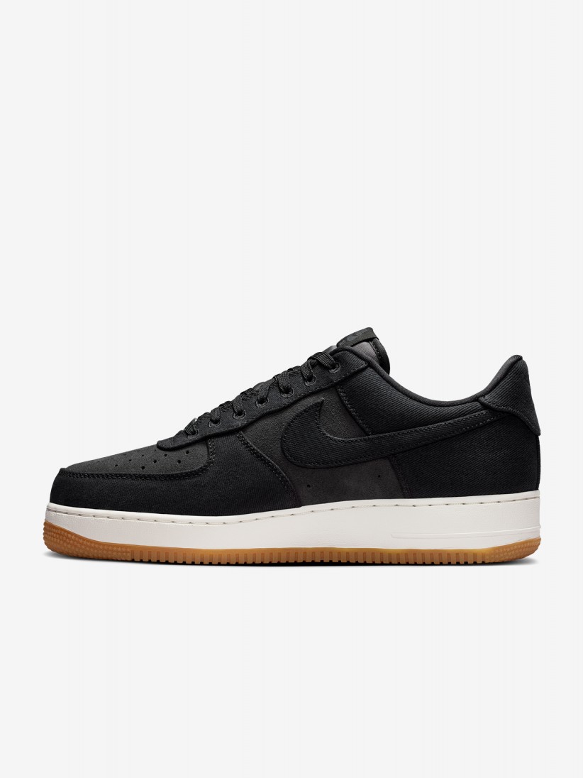 Zapatillas Nike Air Force 1 07 LV8 Negras De Tela Vaquera y Gamuza Para Hombre