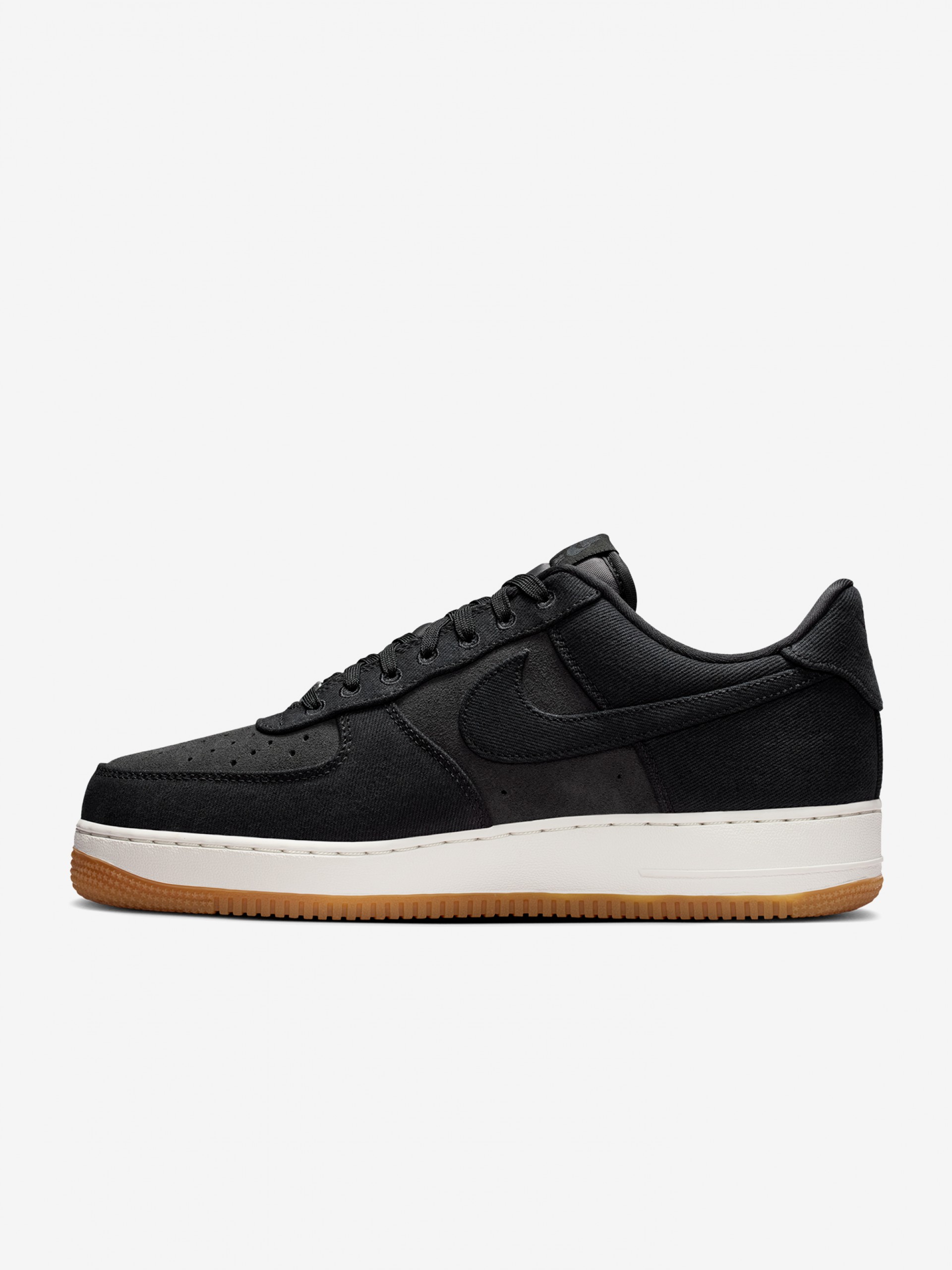 Zapatillas Nike Air Force 1 07 LV8 Negras De Tela Vaquera y Gamuza Para Hombre
