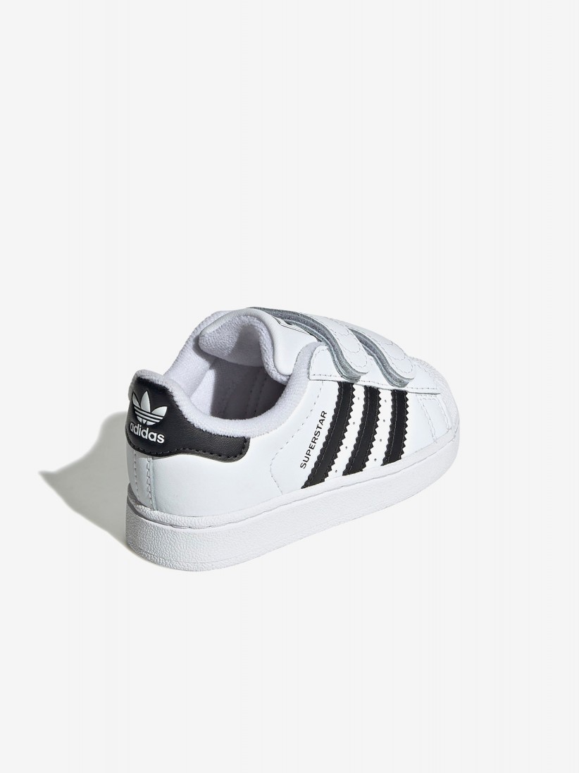 Zapatillas Adidas Superstar II Comfort CF I Blancas y Negras Con Velcro