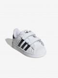 Zapatillas Adidas Superstar II Comfort CF I Blancas y Negras Con Velcro