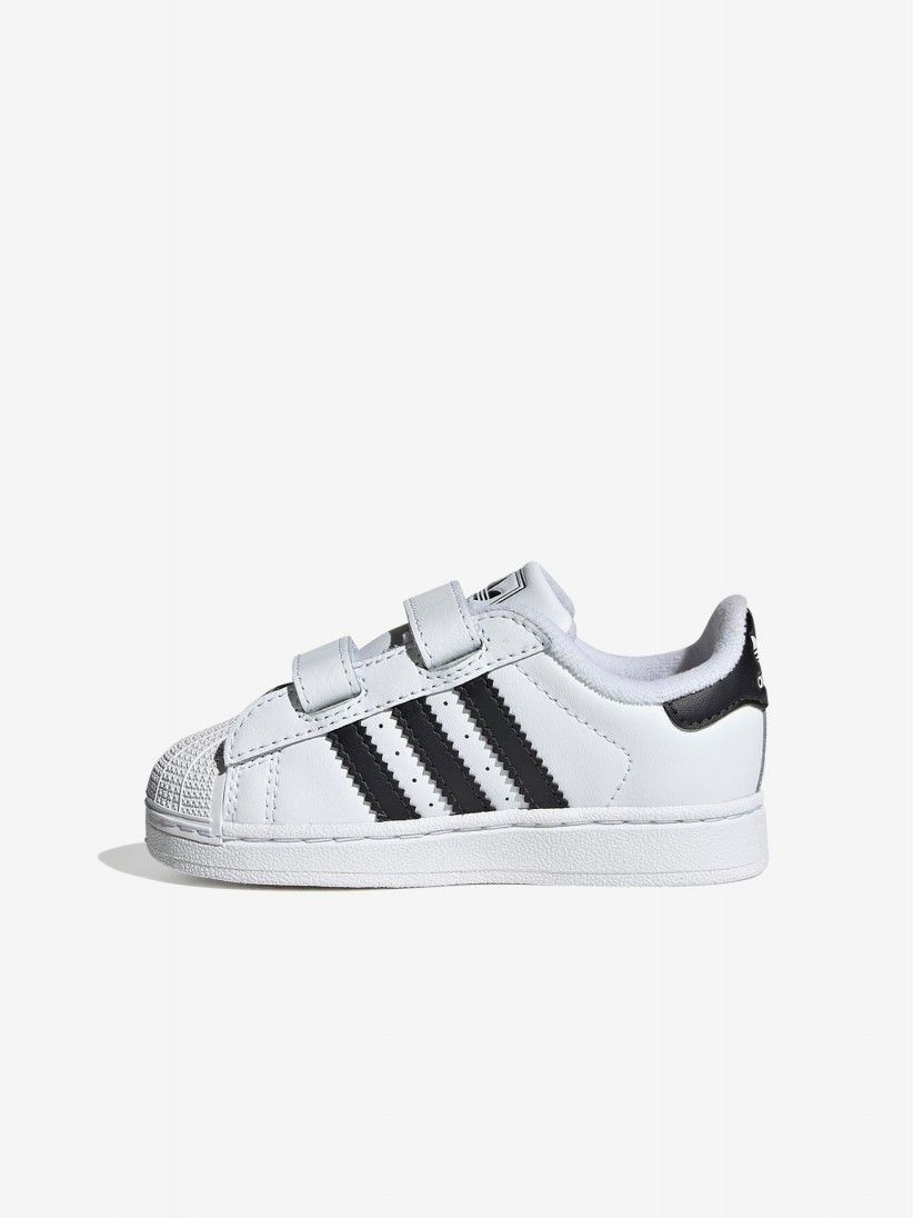 Zapatillas Adidas Superstar II Comfort CF I Blancas y Negras Con Velcro