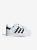 Zapatillas Adidas Superstar II Comfort CF I Blancas y Negras Con Velcro