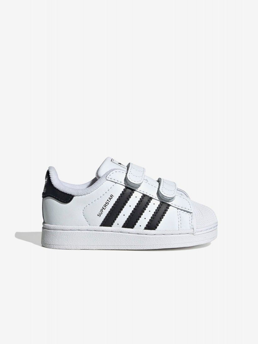 Zapatillas Adidas Superstar II Comfort CF I Blancas y Negras Con Velcro