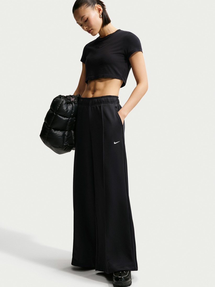 Nike Sportswear Wide Leg Mid-Rise Black Trousers For Women
