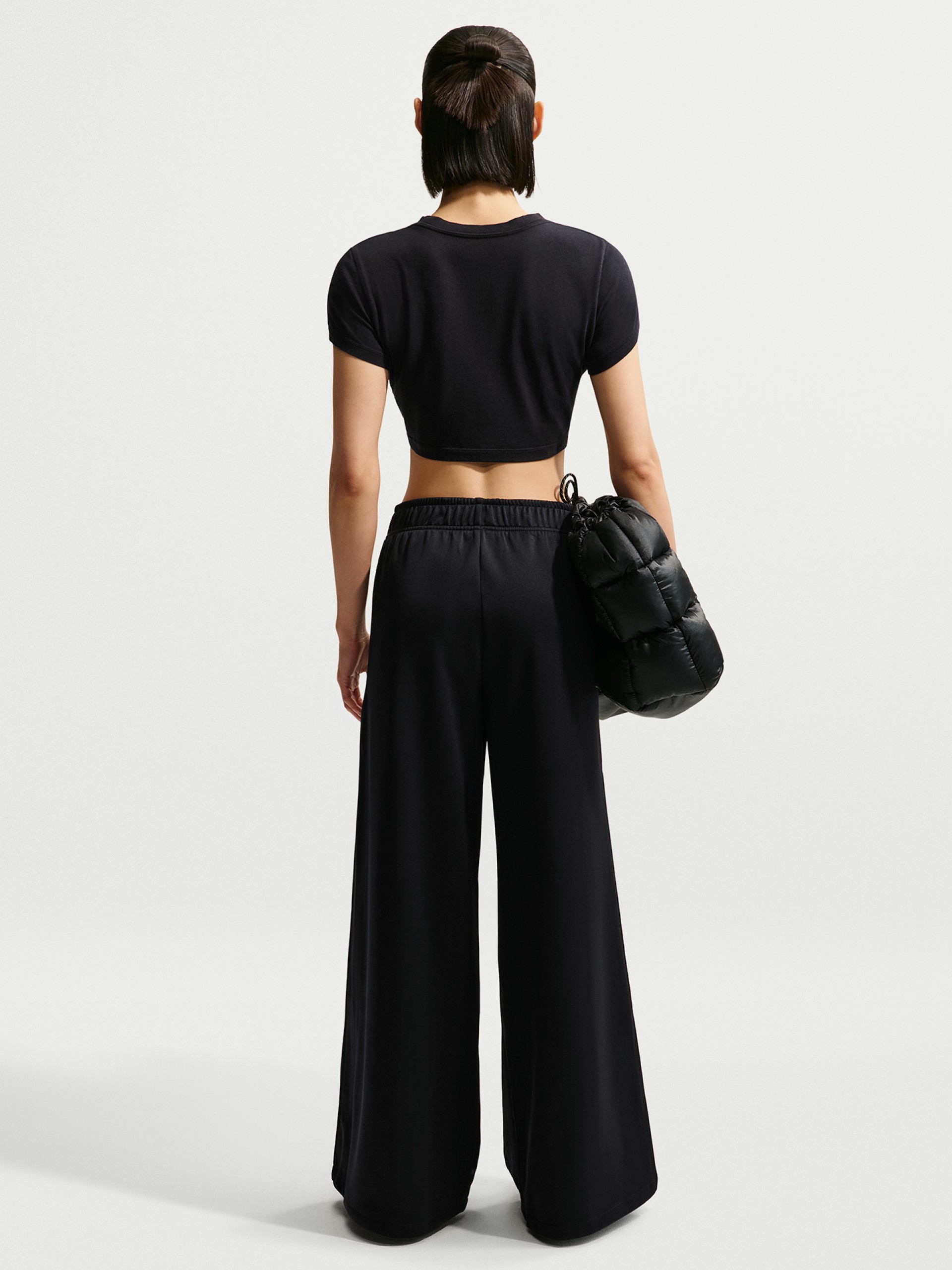 Nike Sportswear Wide Leg Mid-Rise Black Trousers For Women