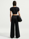 Nike Sportswear Wide Leg Mid-Rise Black Trousers For Women