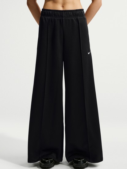 Pantalones Nike Sportswear Wide Leg Mid-Rise Negros Para Mujer