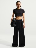 Nike Sportswear Wide Leg Mid-Rise Black Trousers For Women