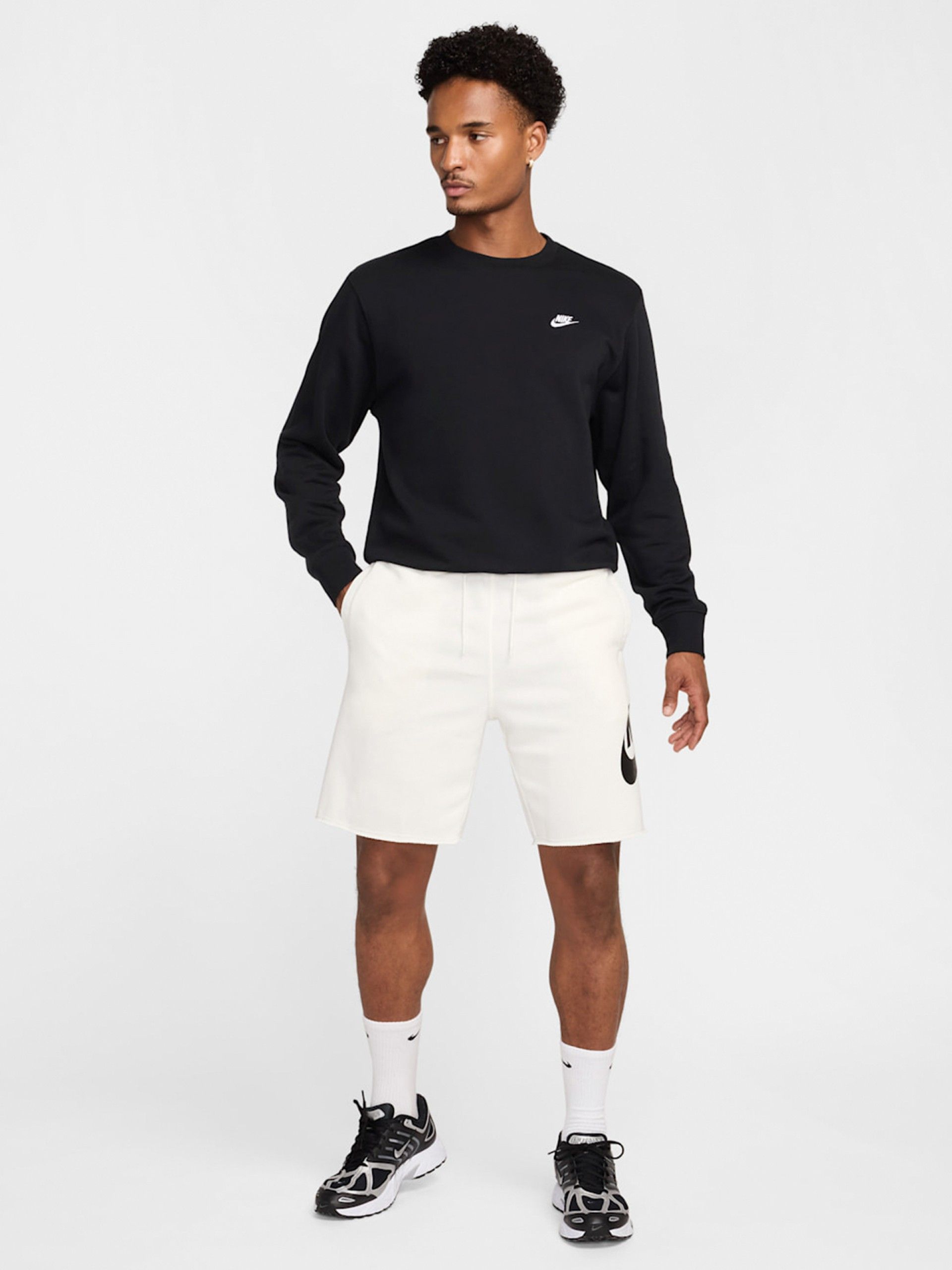 Nike Club French Terry White Shorts For Men