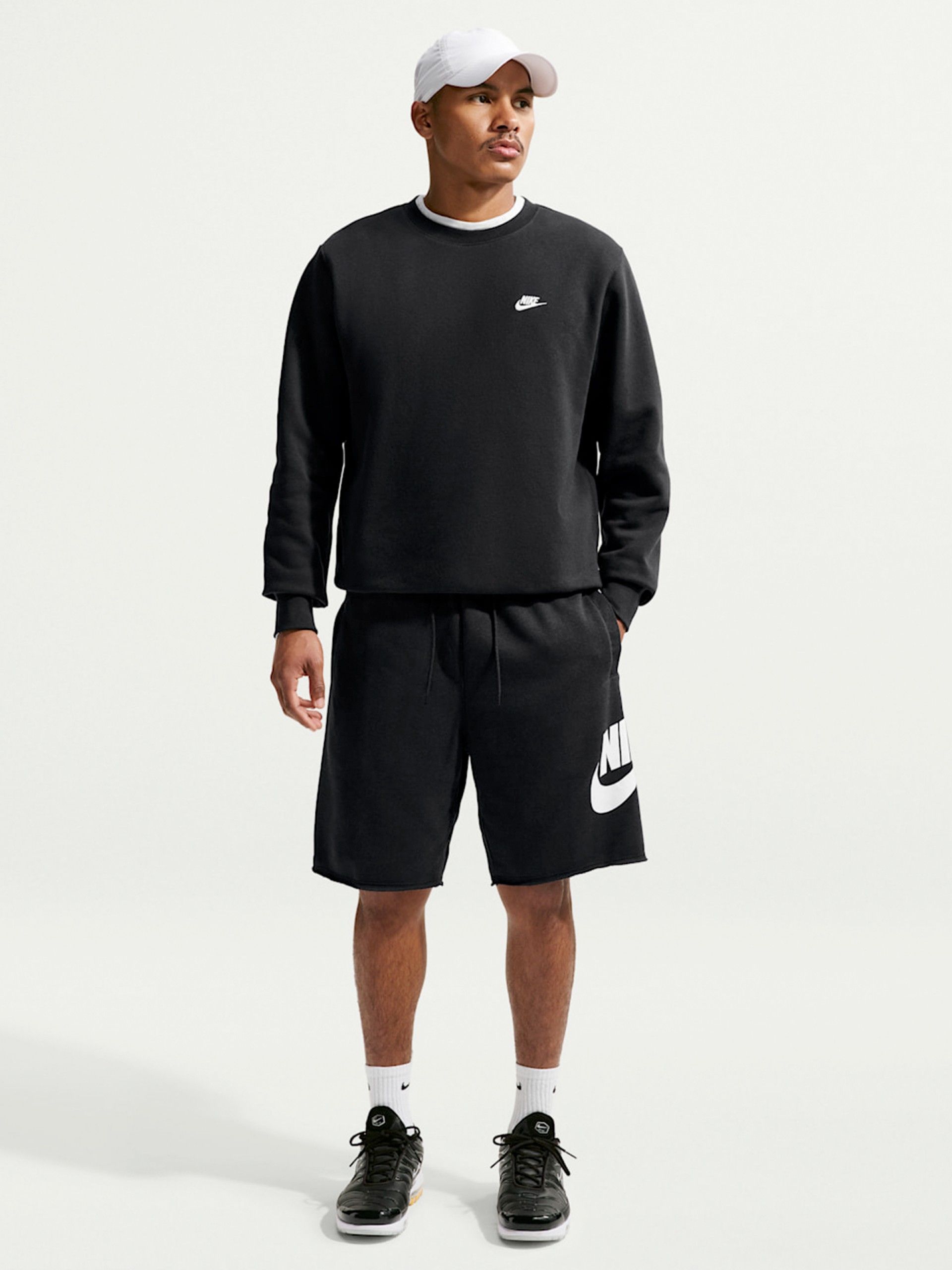 Nike Club French Terry Black Shorts For Men