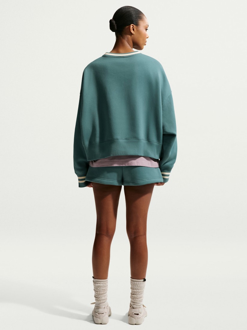 Nike Sportswear Phoenix Fleece Crew-Neck Green Sweater For Women