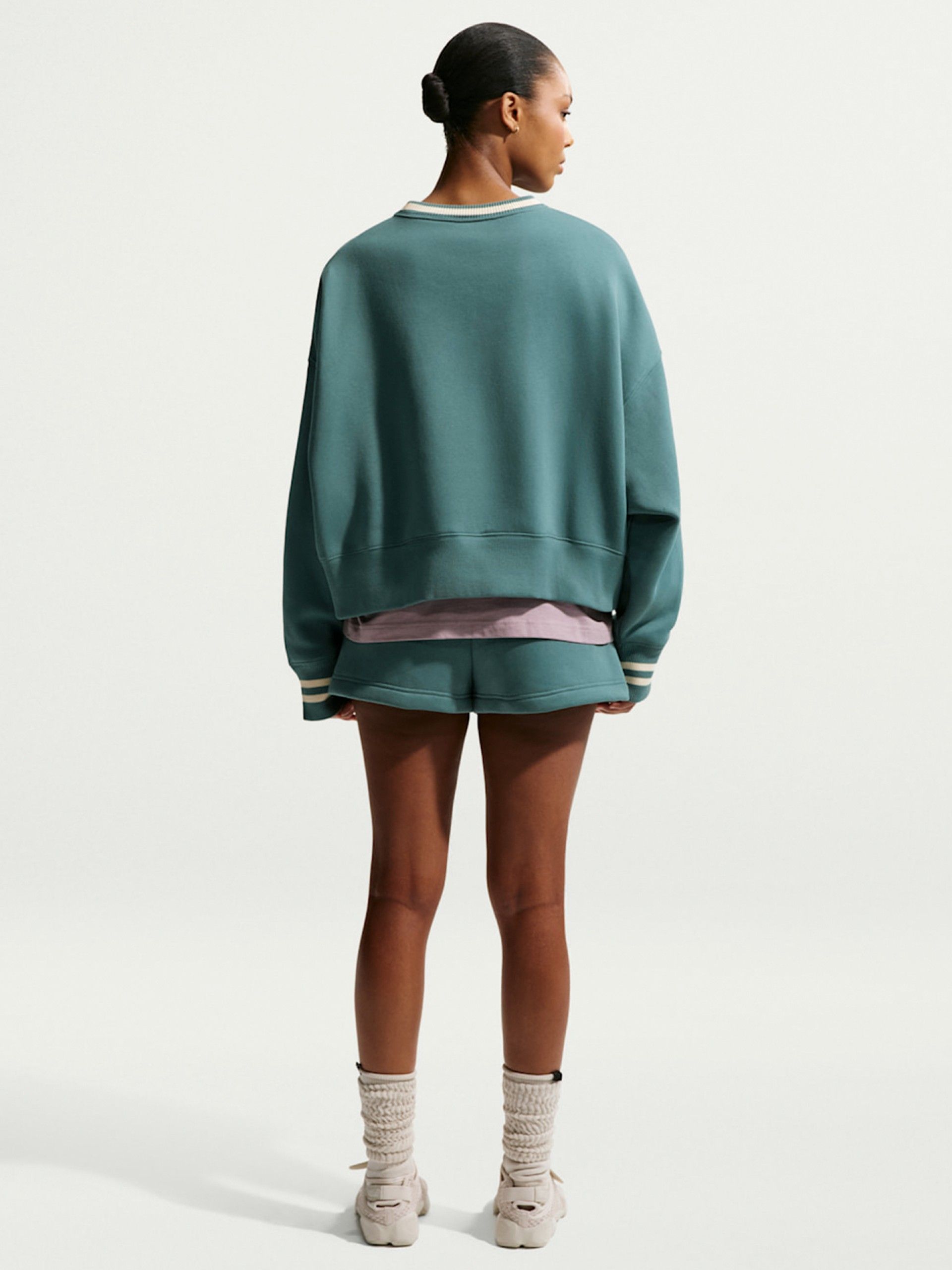 Camisola Nike Sportswear Phoenix Fleece Crew-Neck Verde Para Mulher