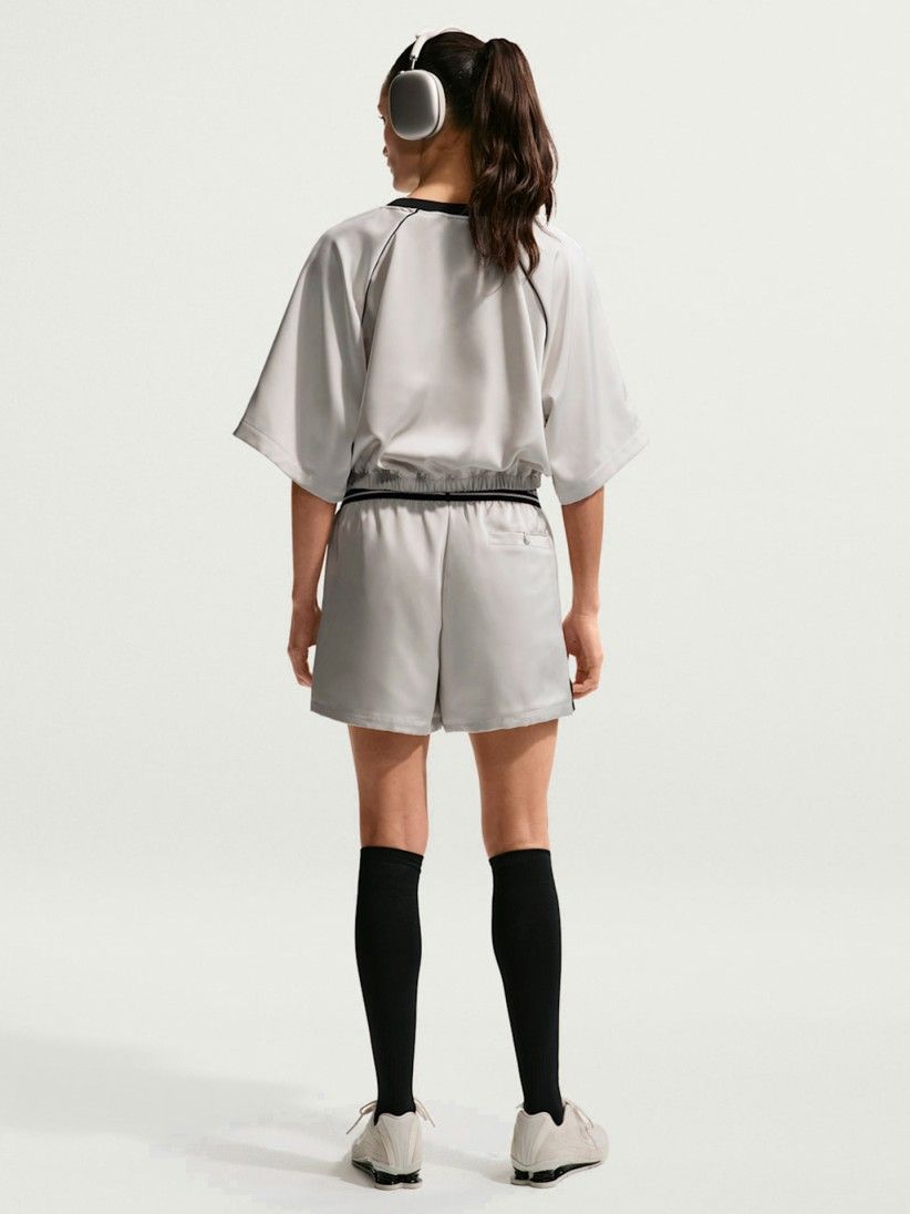 T-shirt Nike Sportswear Oversized De Cetim Bege Para Mulher
